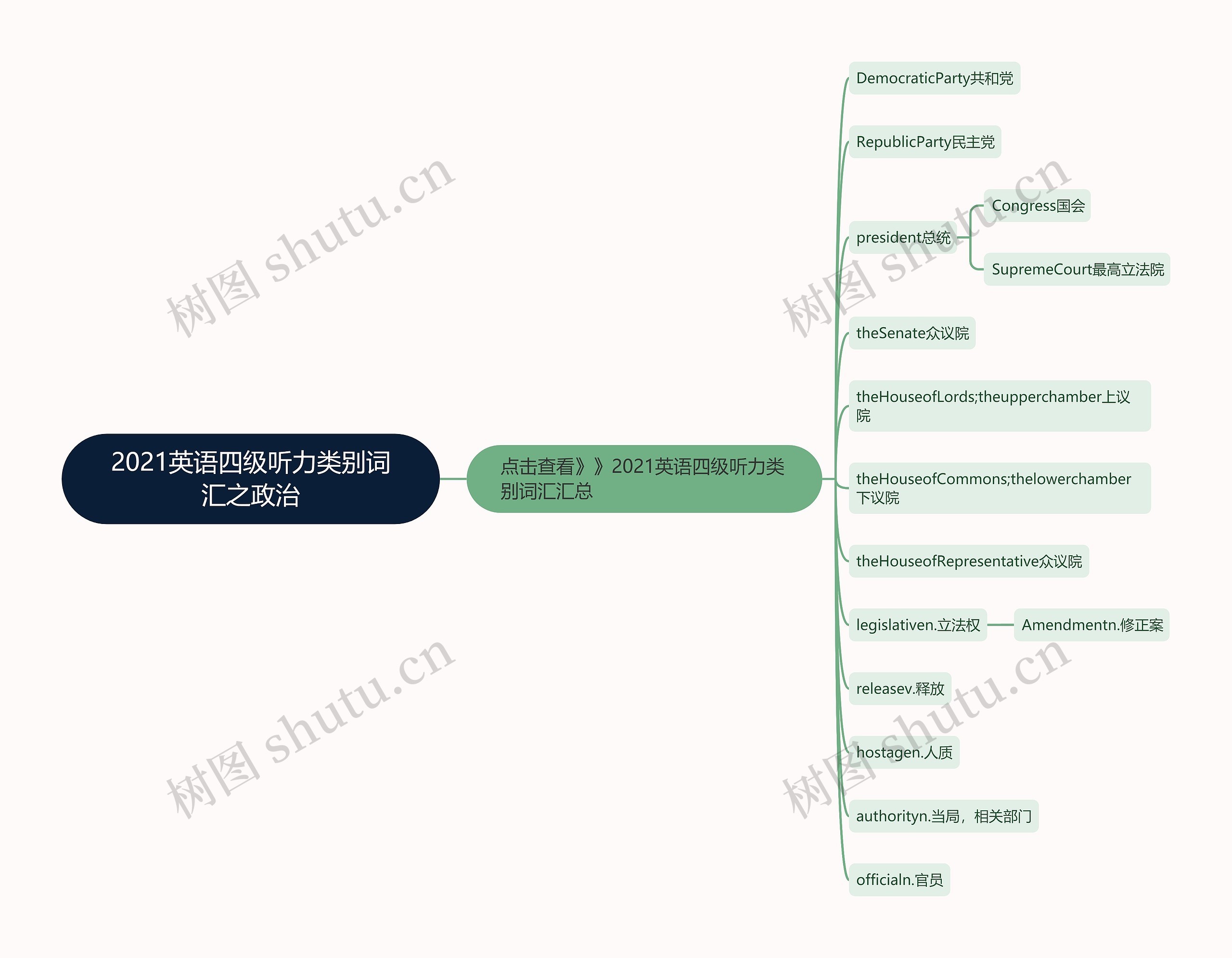 2021英语四级听力类别词汇之政治