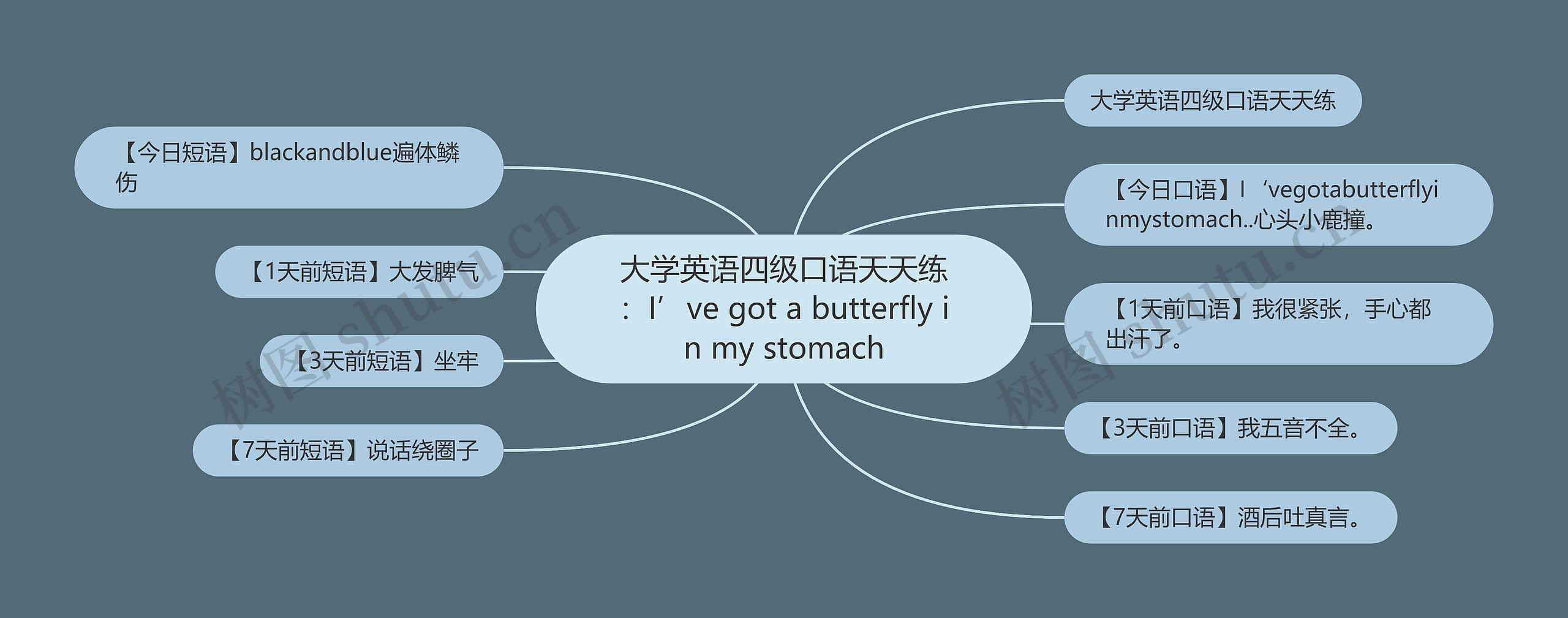 大学英语四级口语天天练:I’ve got a butterfly in my stomach 大学英语四级口语天天练:I’ve got a butterfly in my stomach