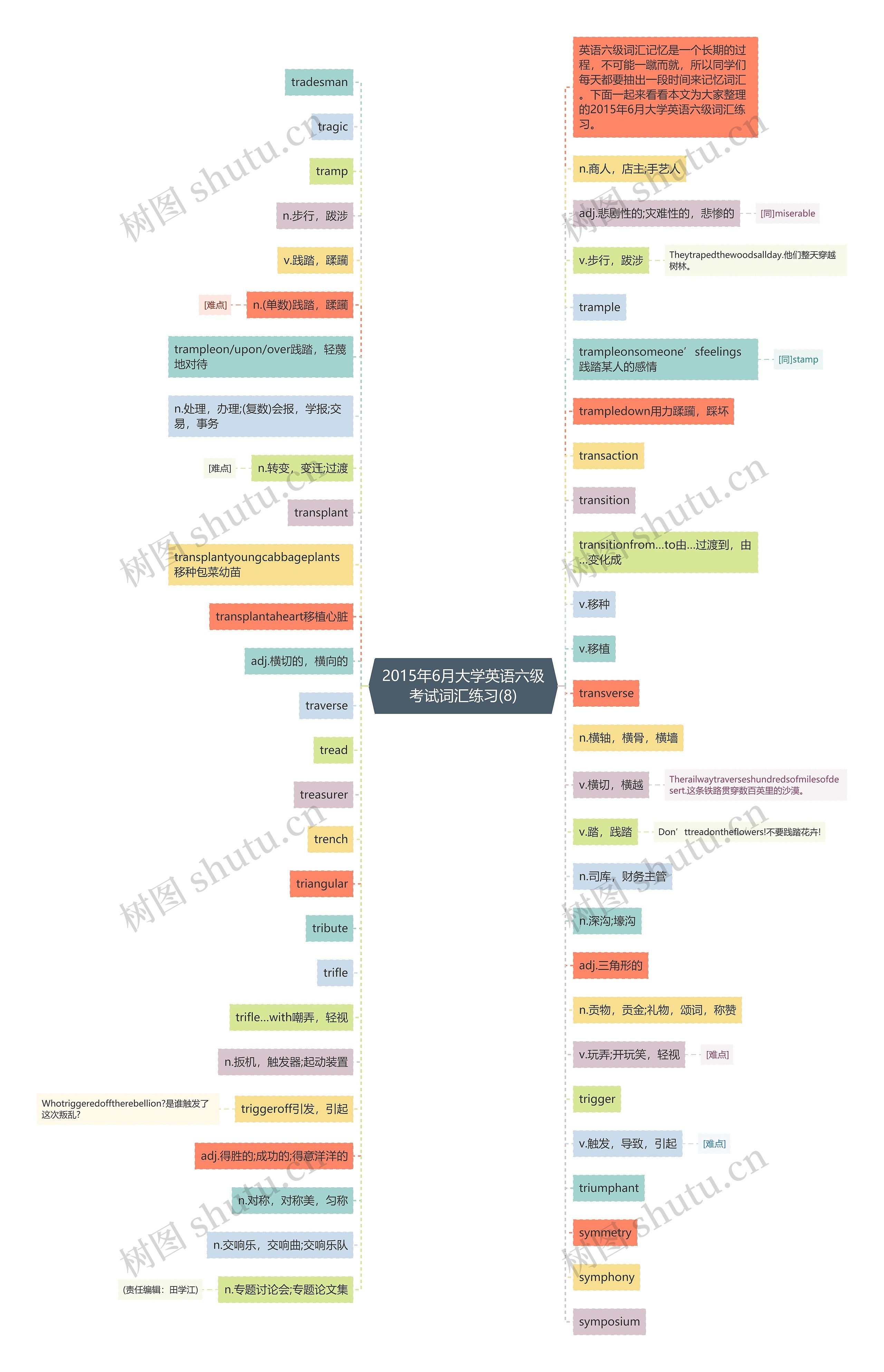 2015年6月大学英语六级考试词汇练习(8)思维导图