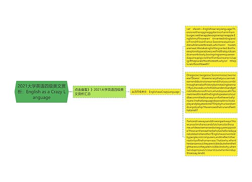2021大学英语四级美文赏析：English as a Crazy Language