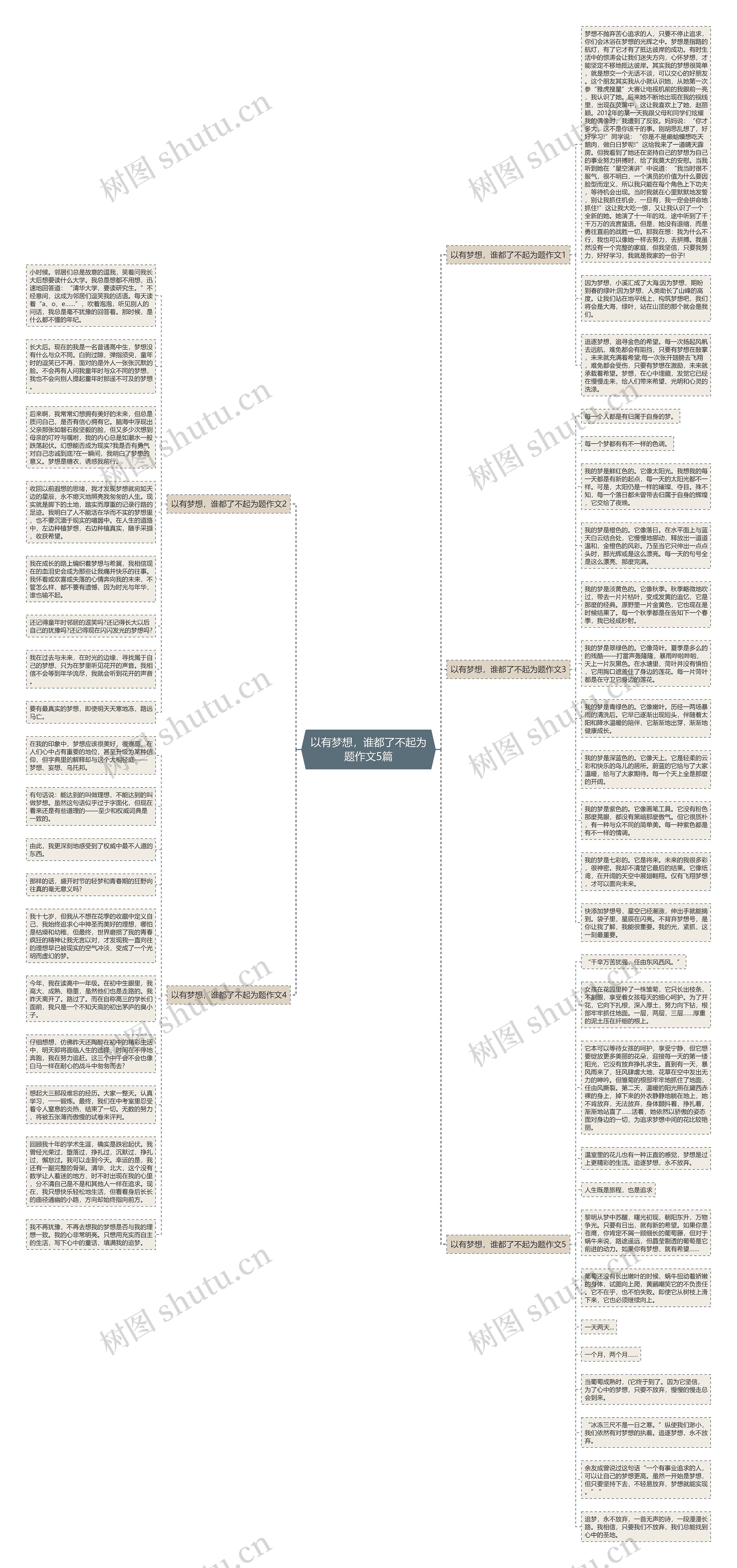 以有梦想，谁都了不起为题作文5篇思维导图