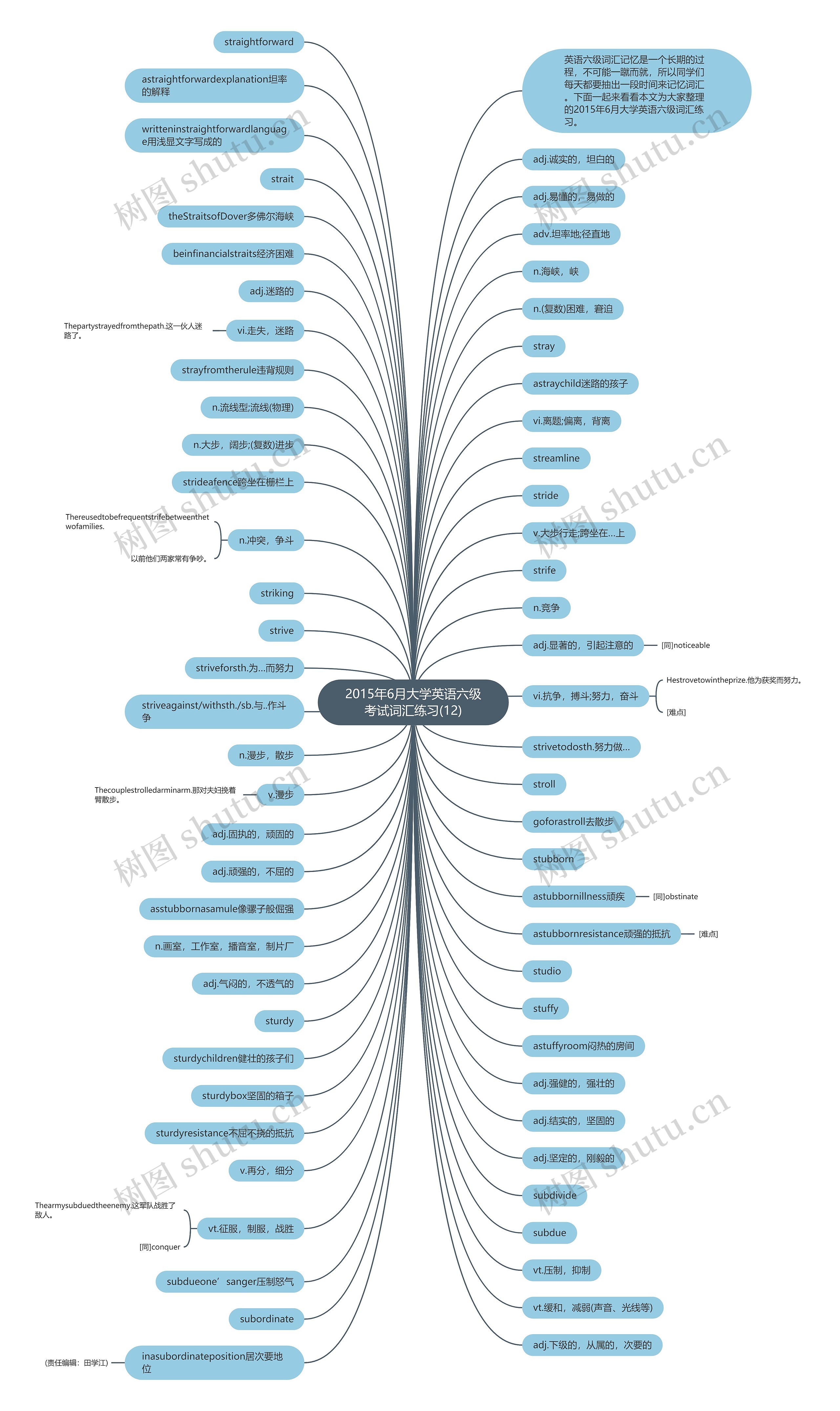 2015年6月大学英语六级考试词汇练习(12)思维导图