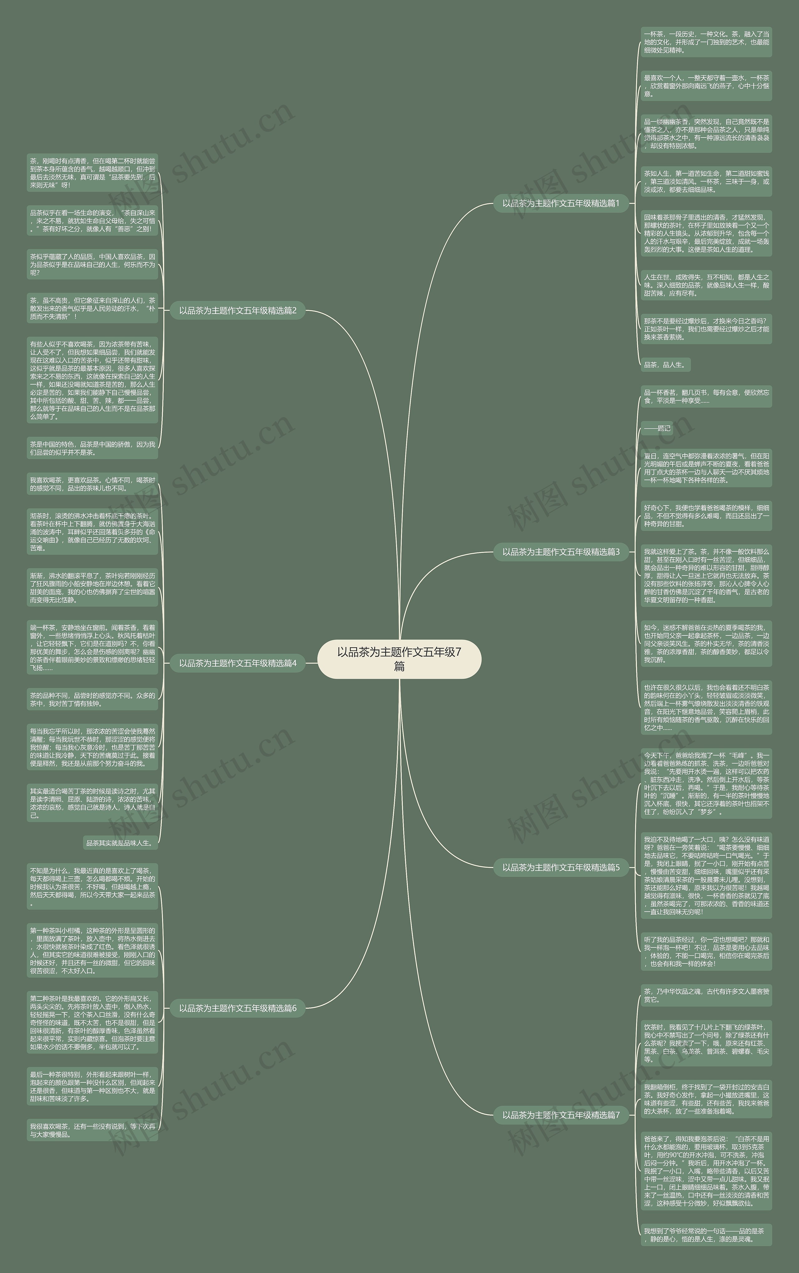 以品茶为主题作文五年级7篇思维导图