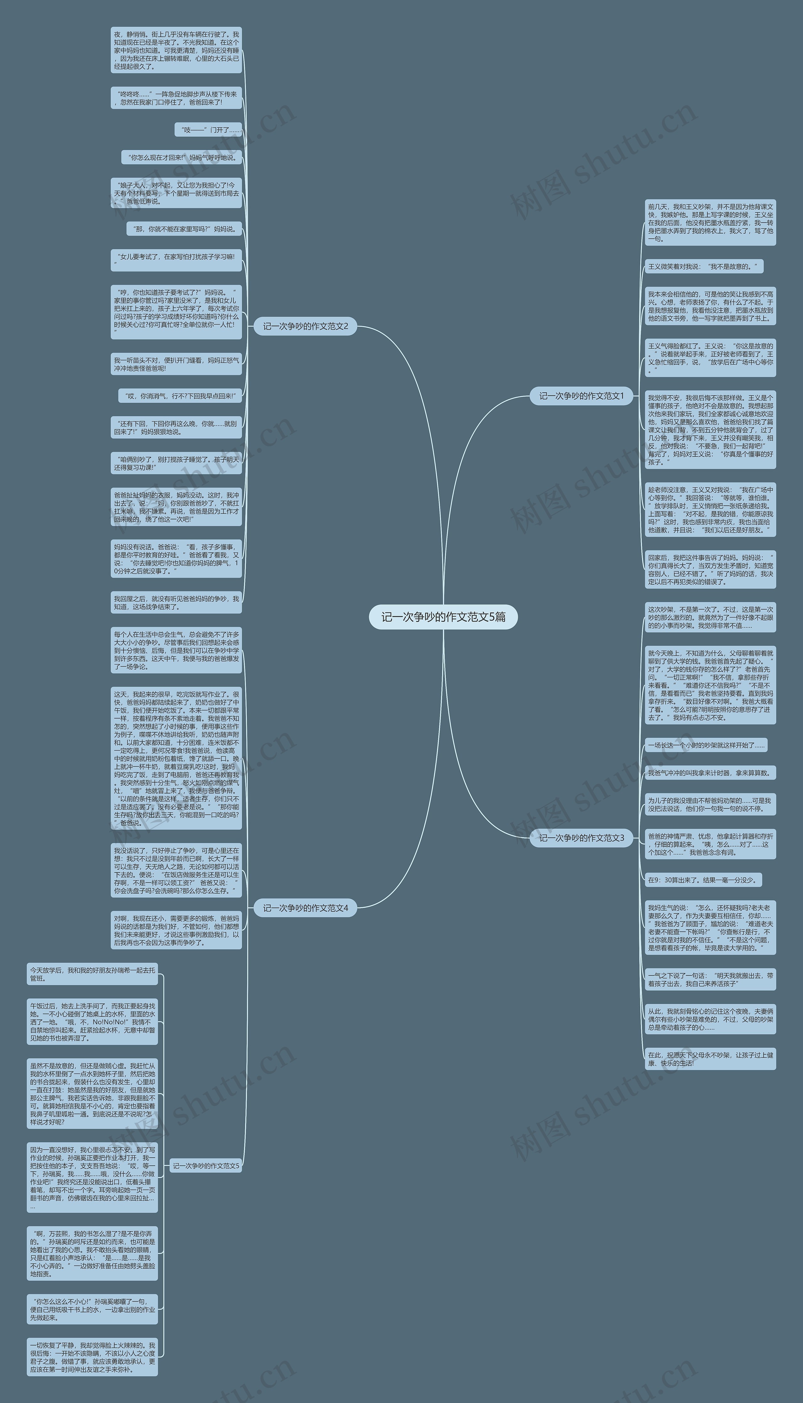 记一次争吵的作文范文5篇思维导图