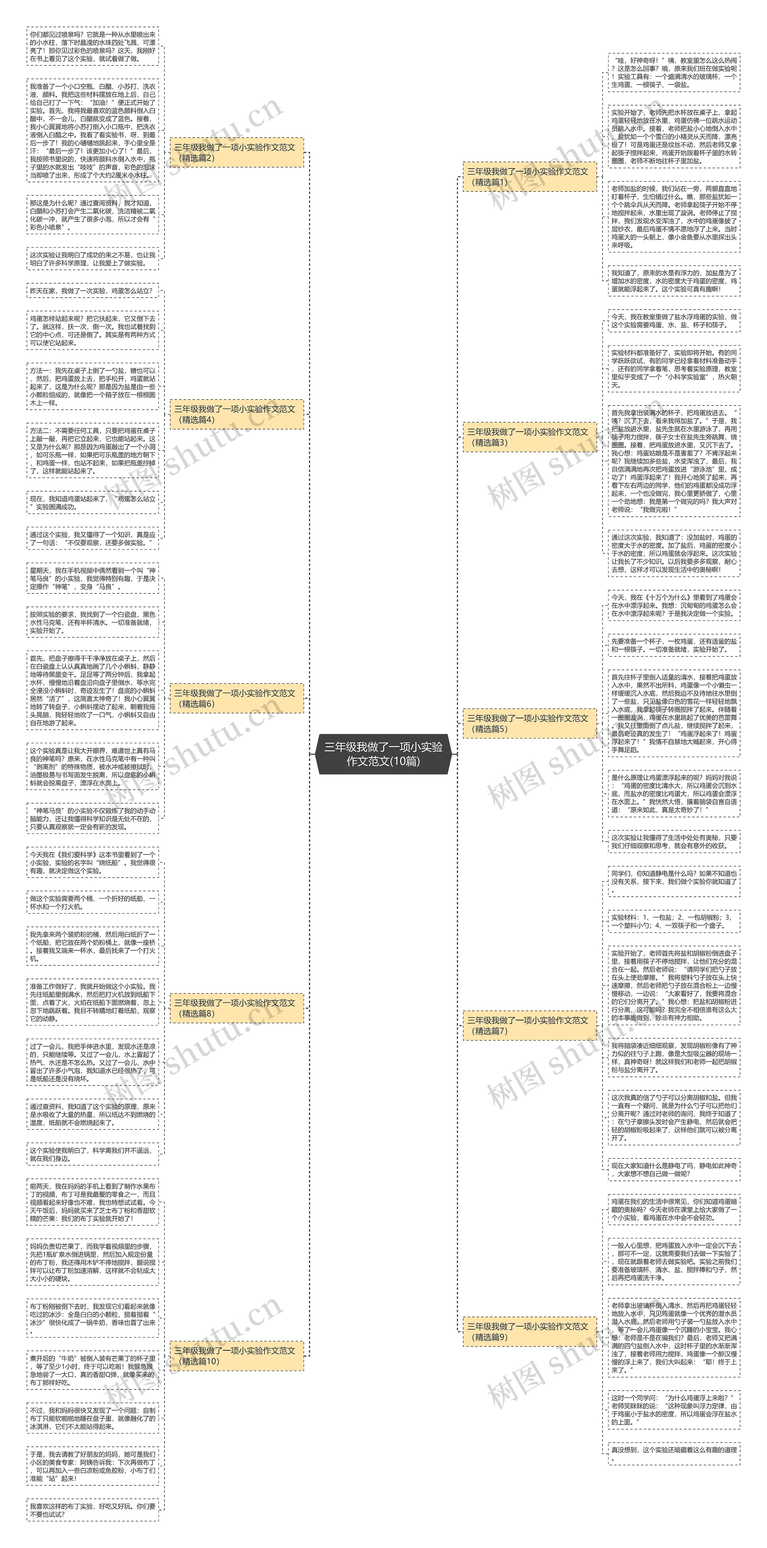 三年级我做了一项小实验作文范文(10篇)思维导图