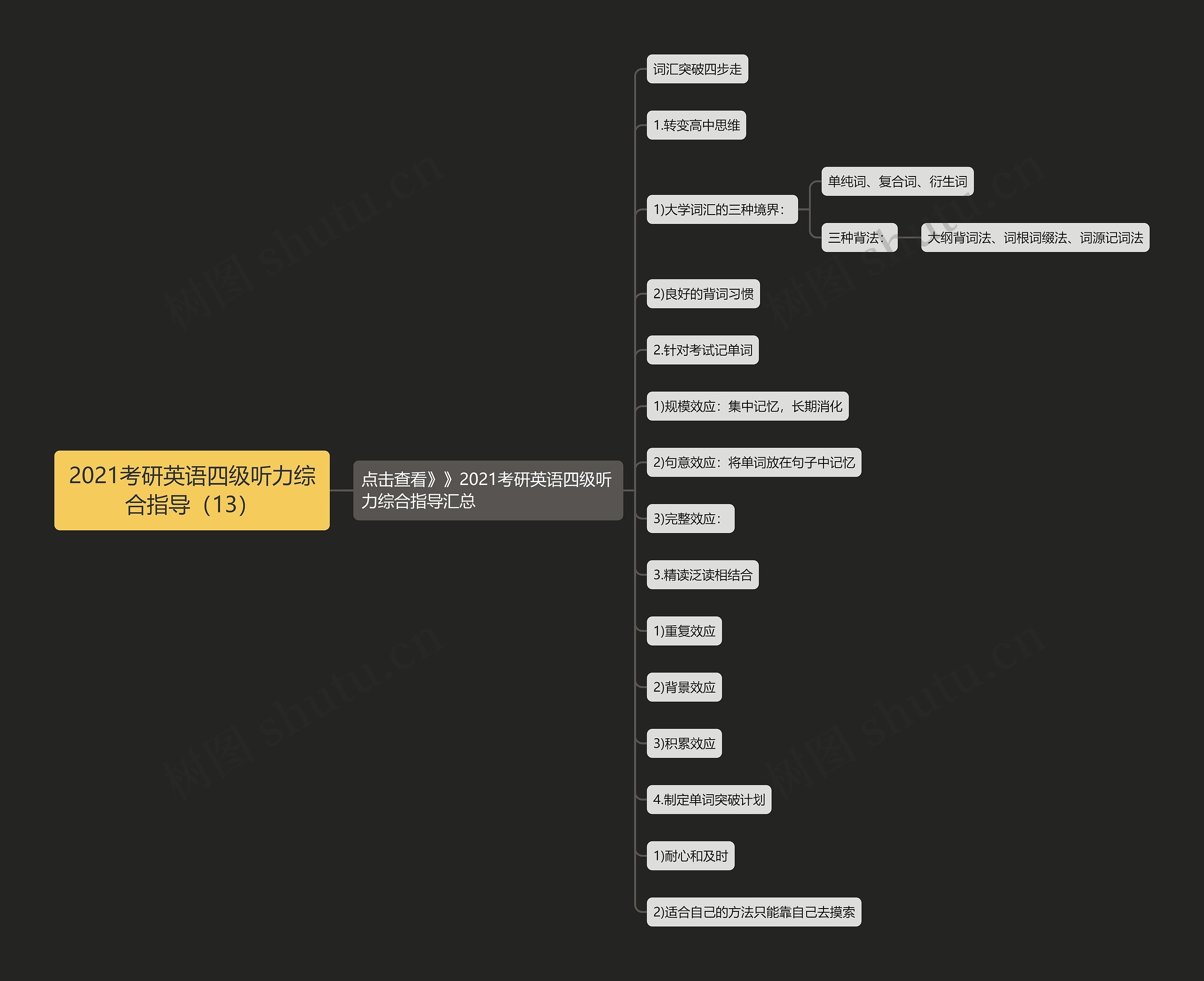2021考研英语四级听力综合指导（13）思维导图