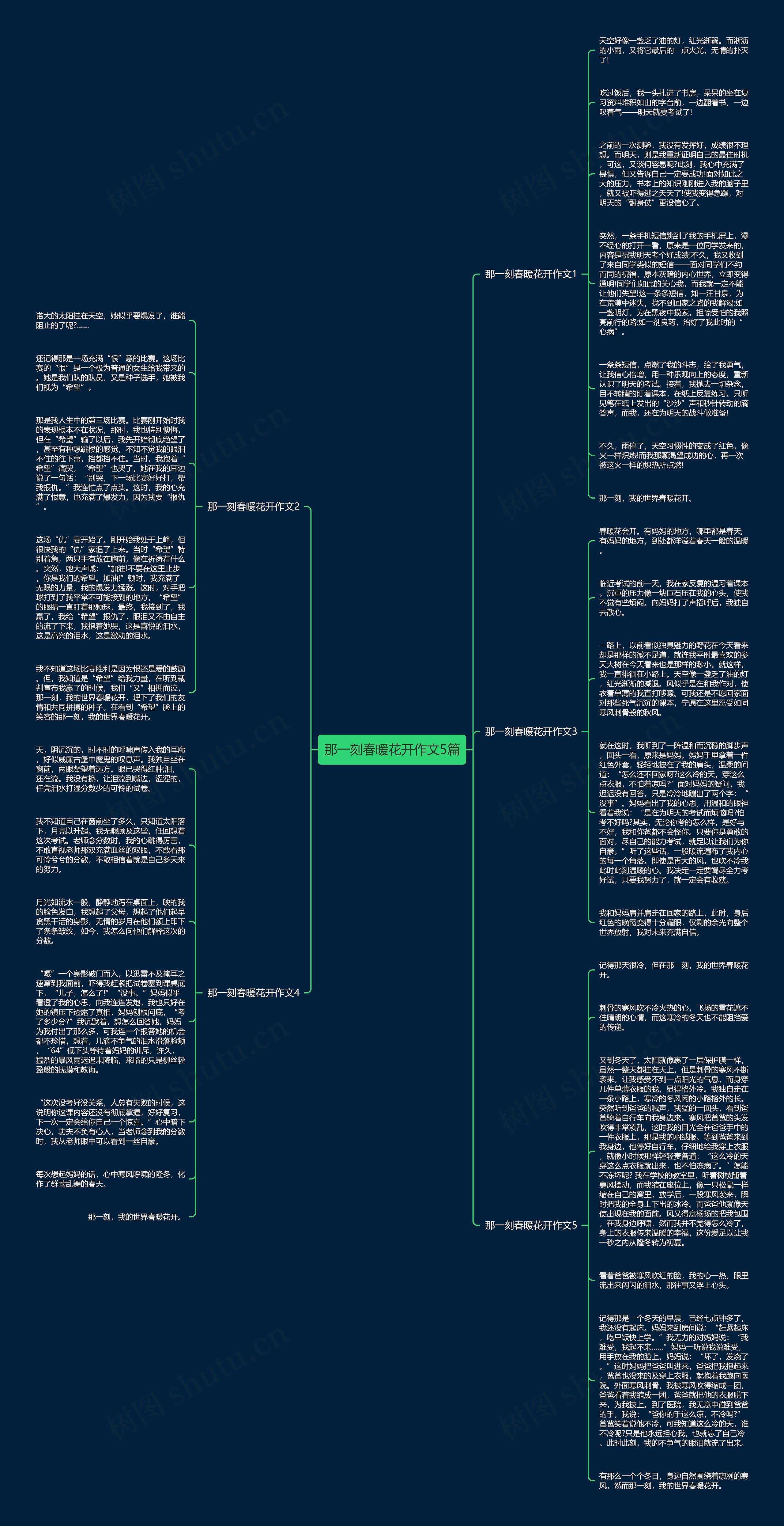 那一刻春暖花开作文5篇思维导图