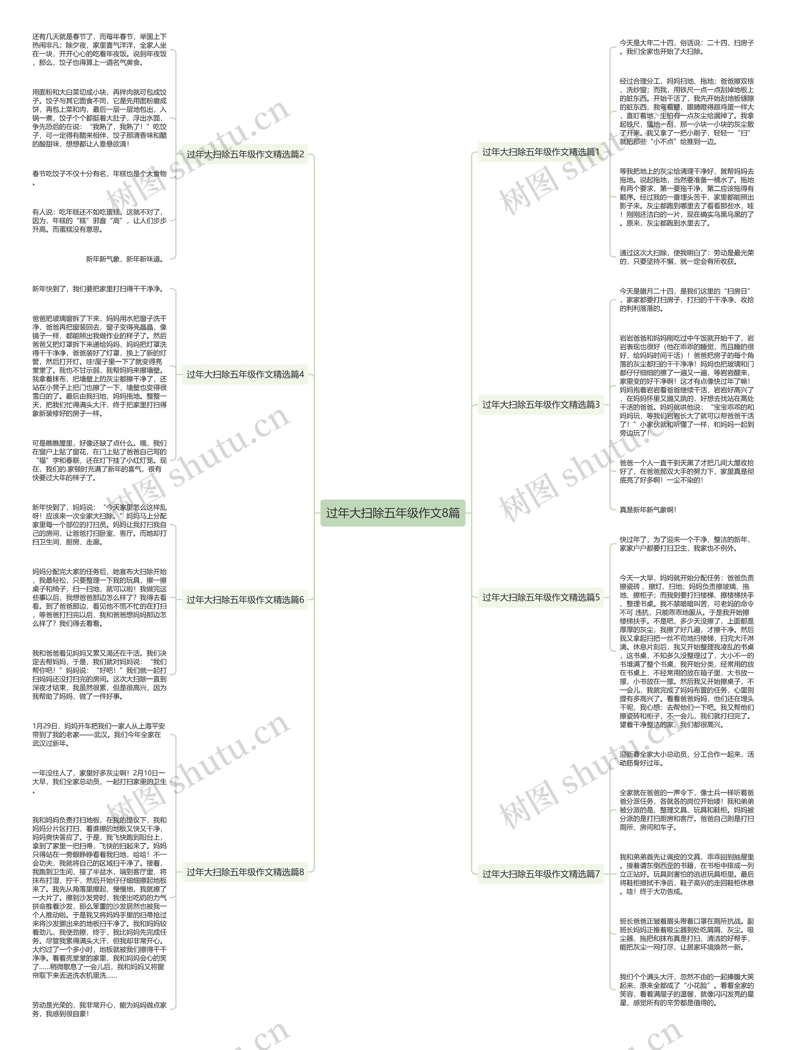 过年大扫除五年级作文8篇思维导图