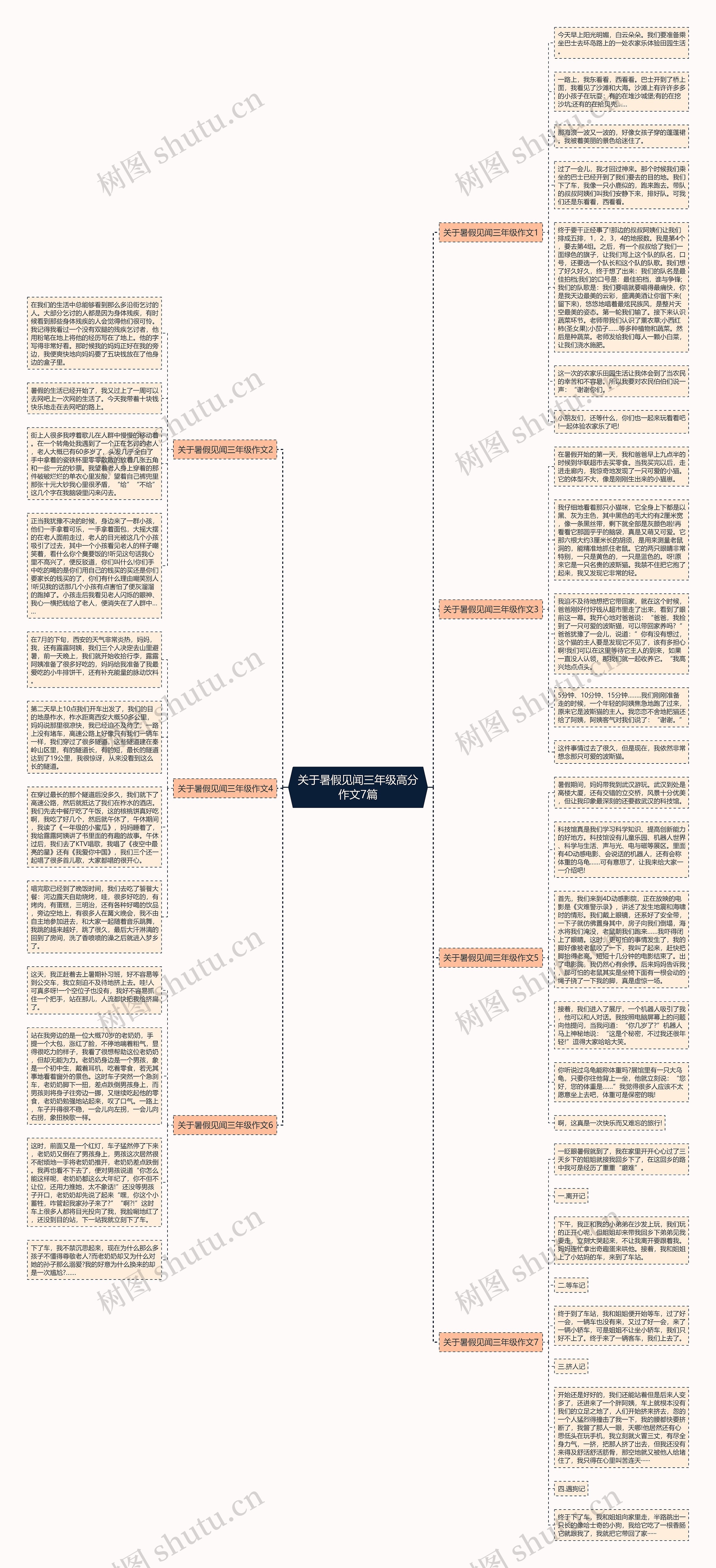 关于暑假见闻三年级高分作文7篇思维导图