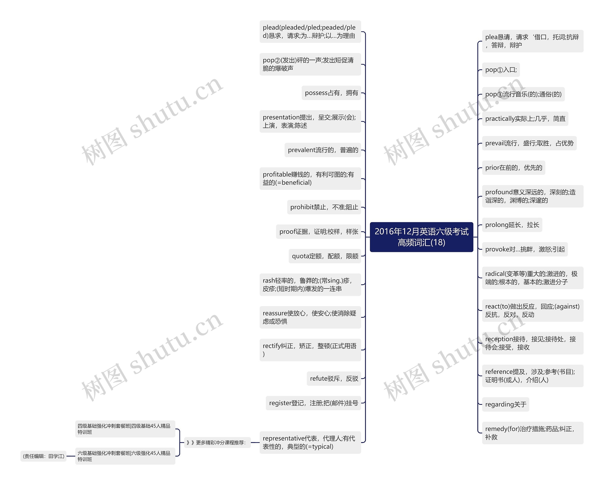 2016年12月英语六级考试高频词汇(18)思维导图