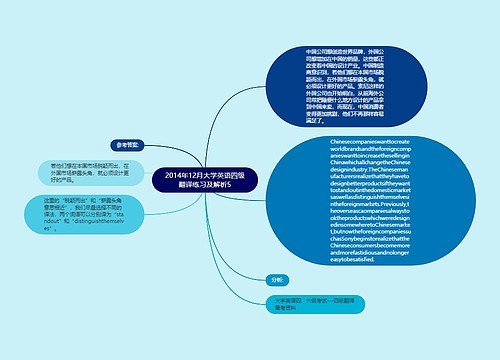 2014年12月大学英语四级翻译练习及解析5