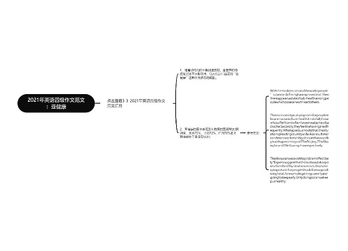 2021年英语四级作文范文：亚健康