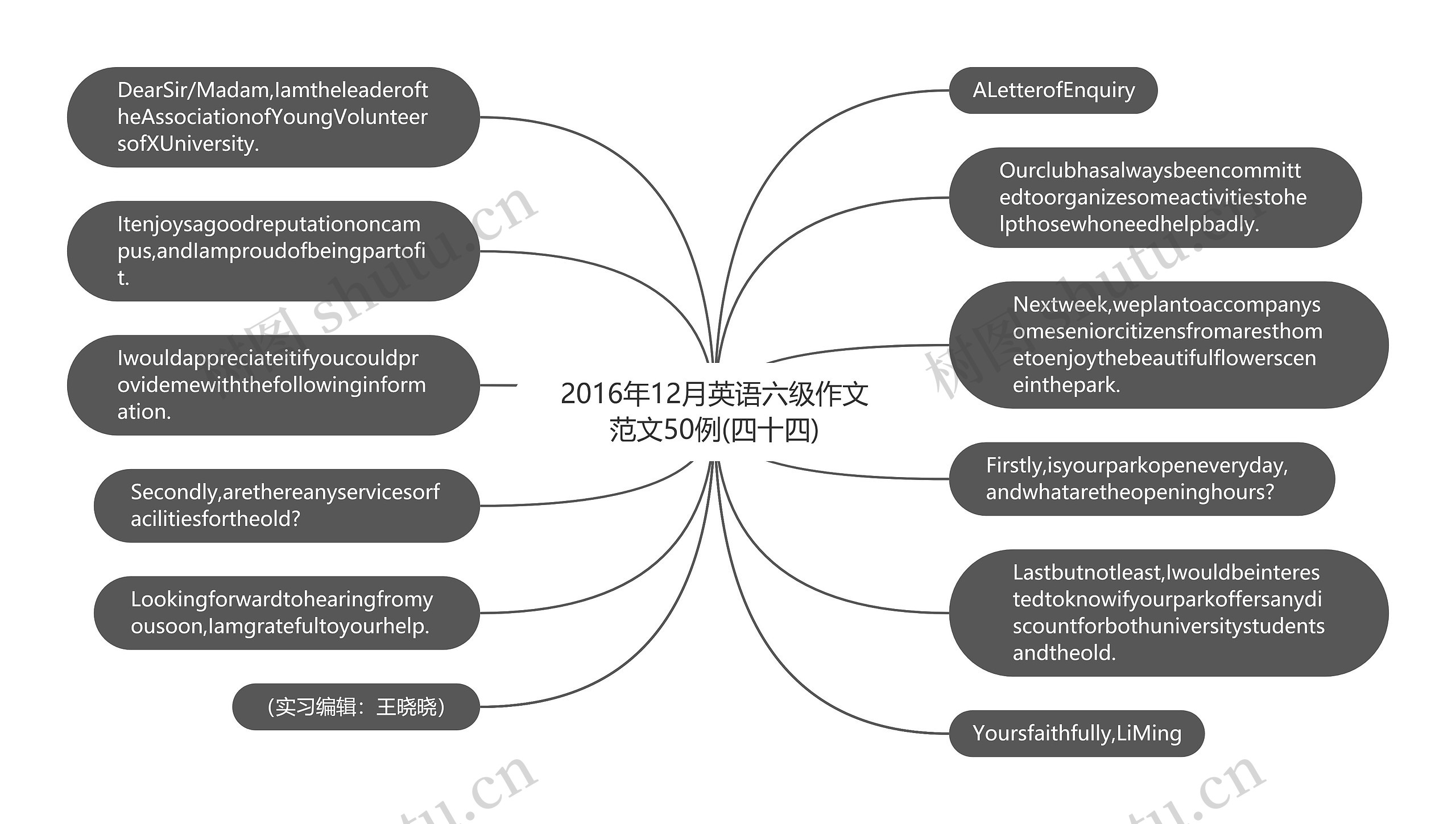 2016年12月英语六级作文范文50例(四十四)思维导图