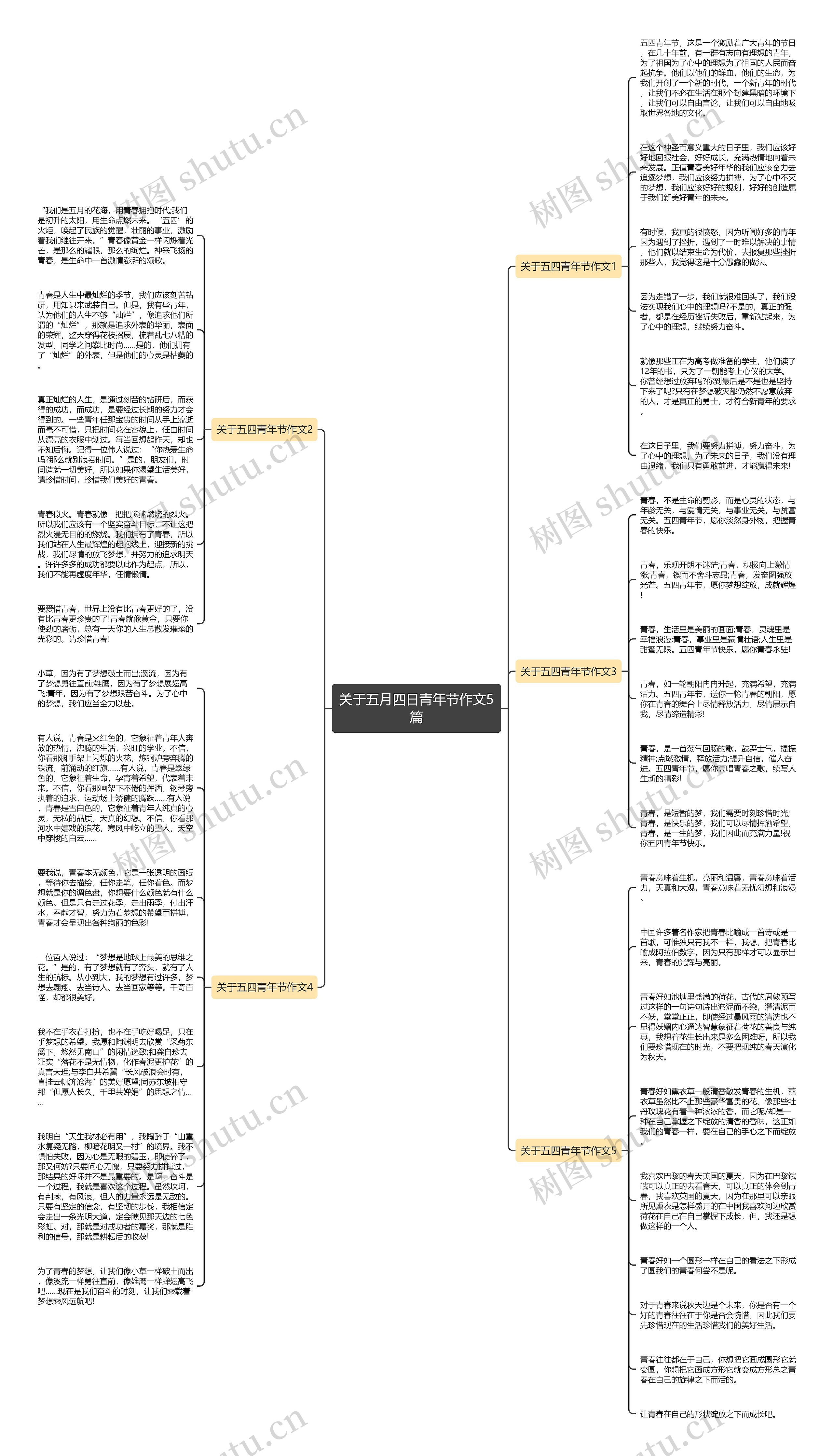 关于五月四日青年节作文5篇思维导图