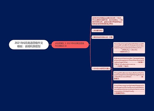 2021年6月英语四级作文模板：说明利弊题型