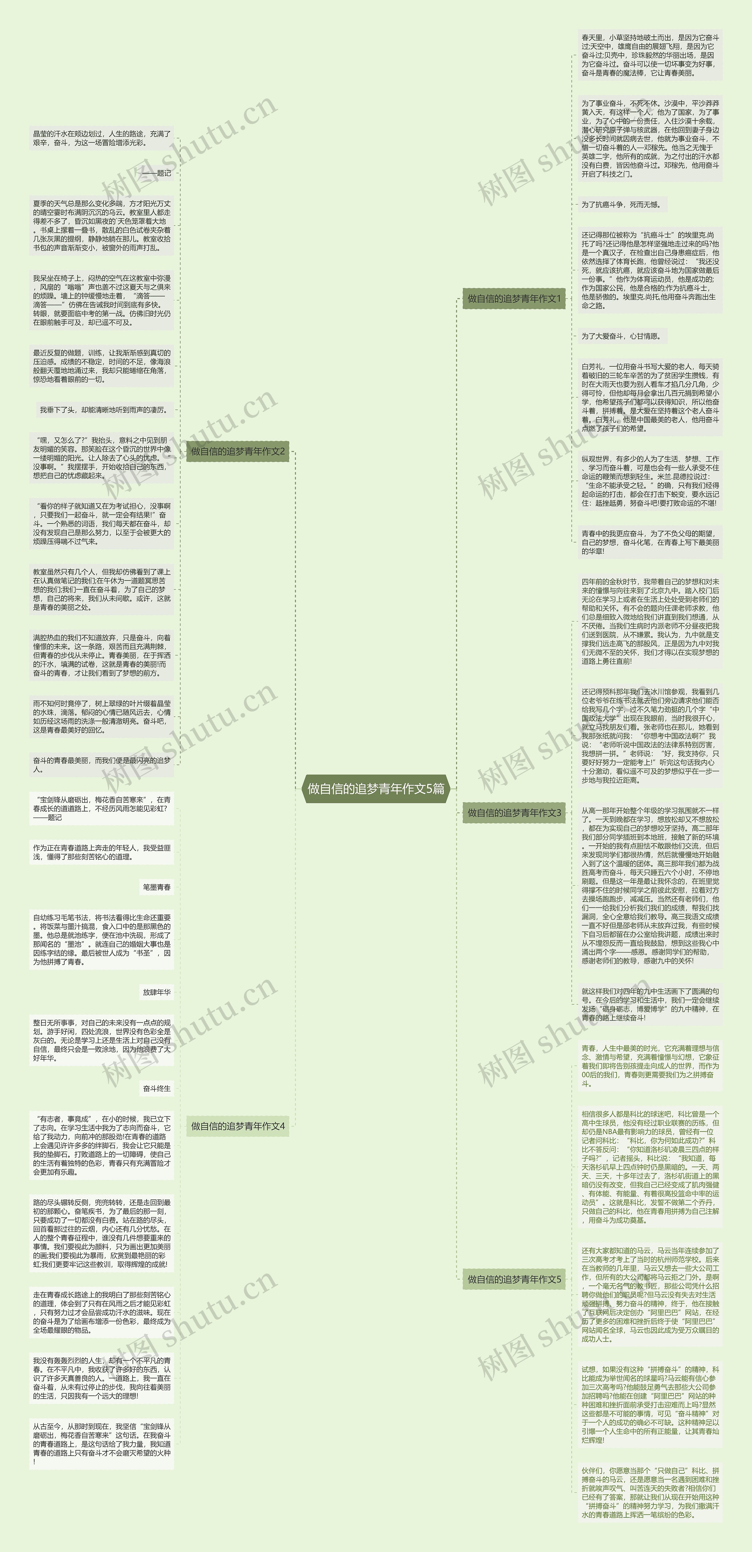 做自信的追梦青年作文5篇思维导图