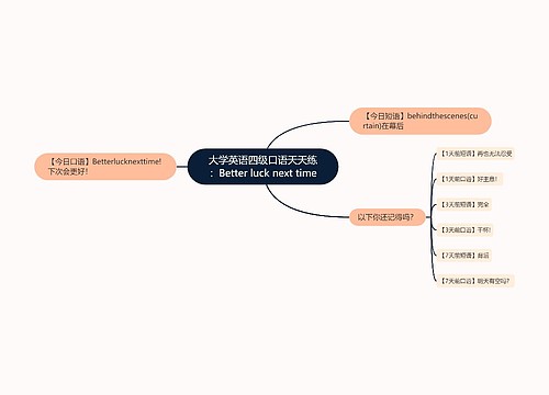 大学英语四级口语天天练：Better luck next time