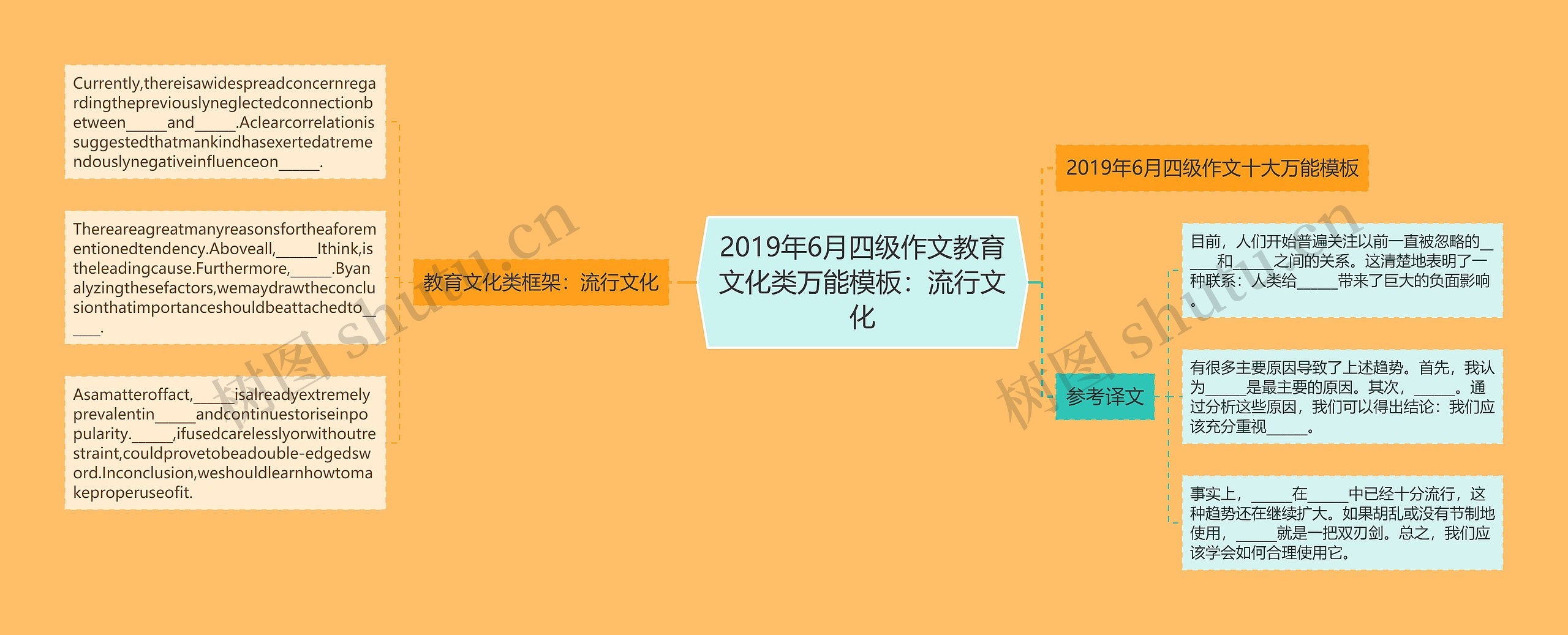 2019年6月四级作文教育文化类万能模板：流行文化