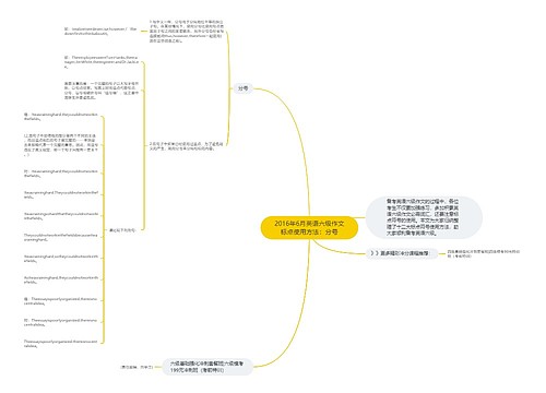 2016年6月英语六级作文标点使用方法：分号