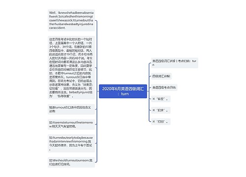 2020年6月英语四级词汇：turn