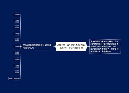 2014年12月英语四级考试《语法》知识详解汇总