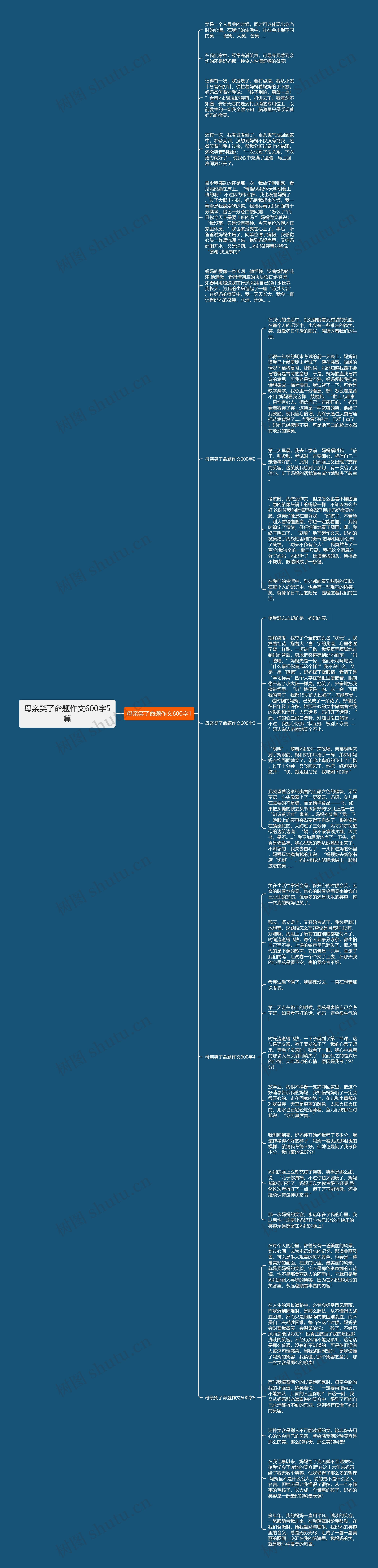 母亲笑了命题作文600字5篇思维导图