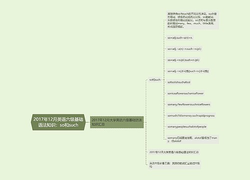 2017年12月英语六级基础语法知识：so和such