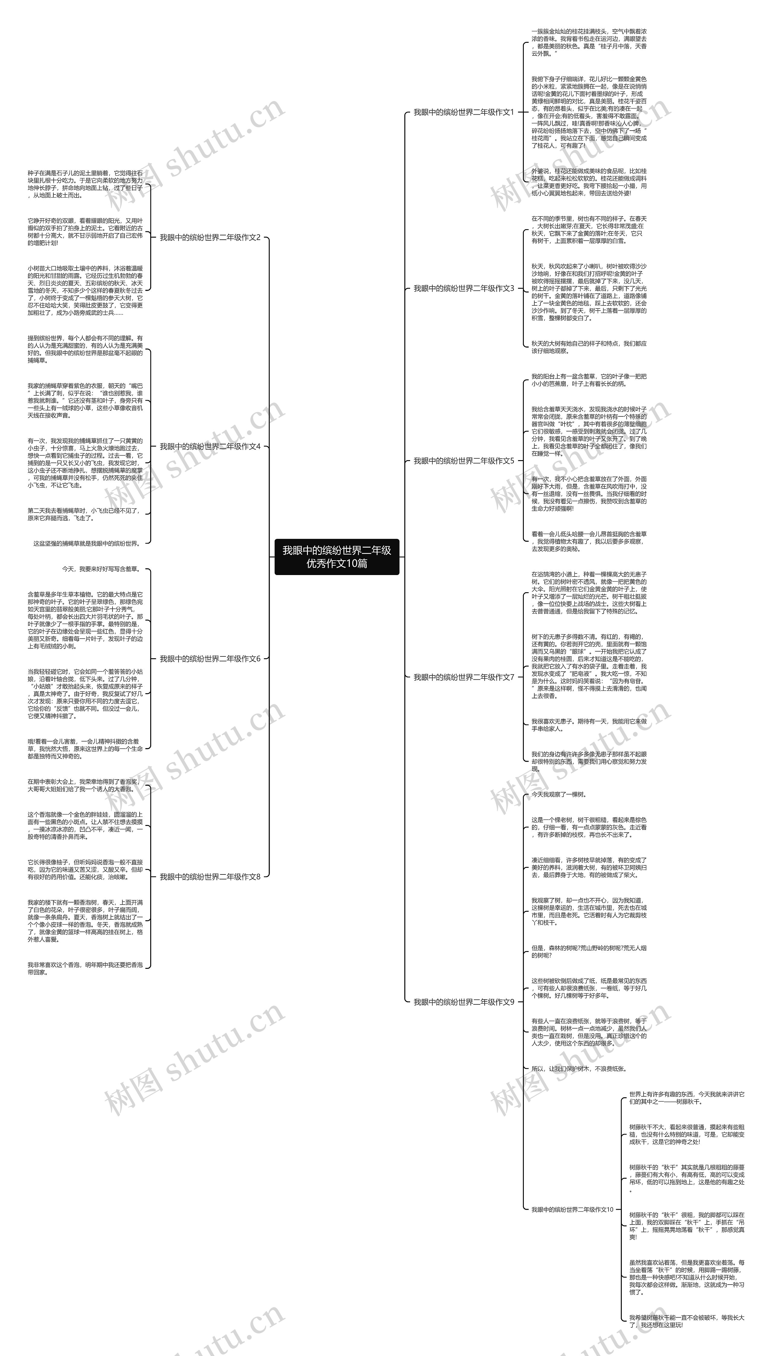 我眼中的缤纷世界二年级优秀作文10篇思维导图