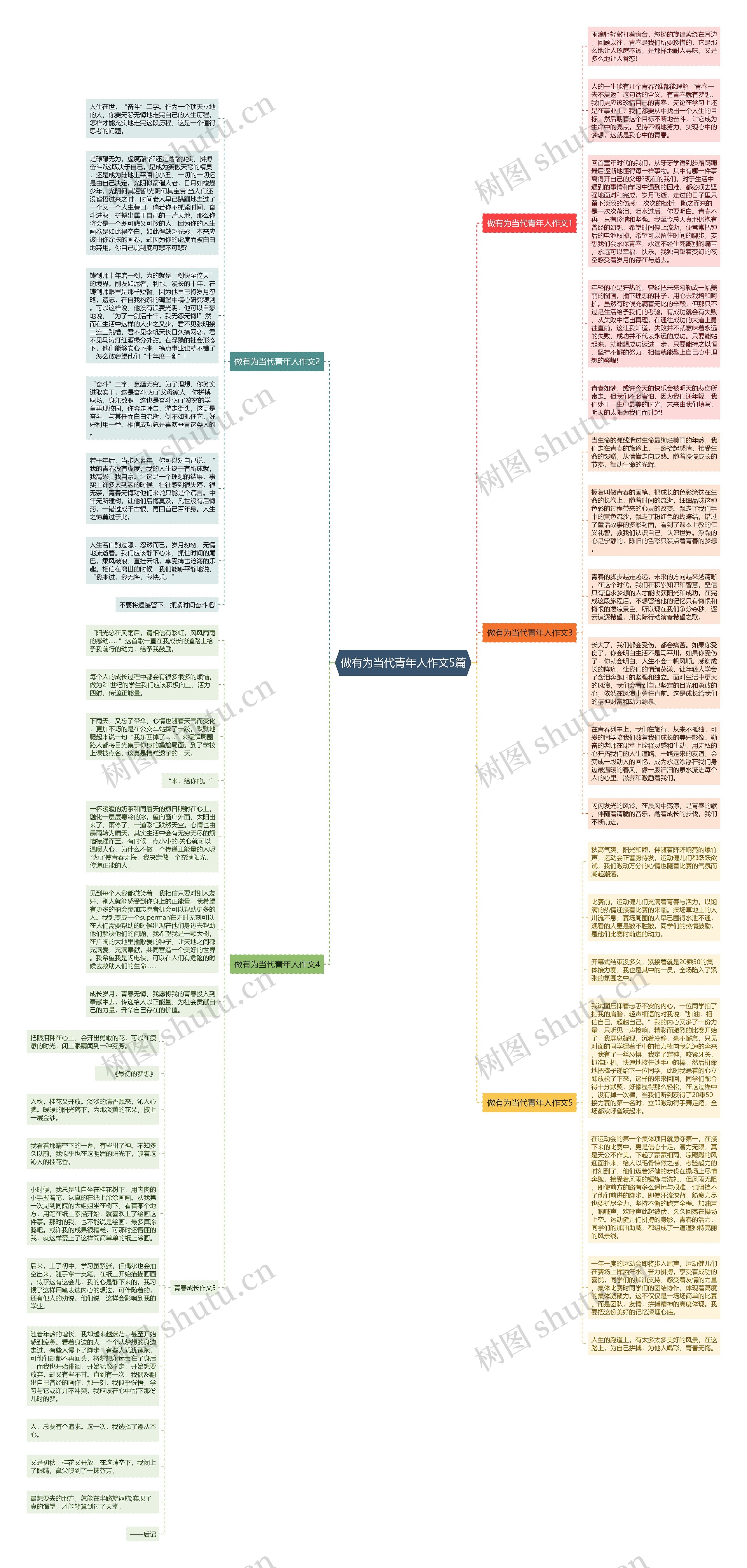 做有为当代青年人作文5篇思维导图