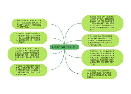 汇源绝不放弃“嫁豪门” 