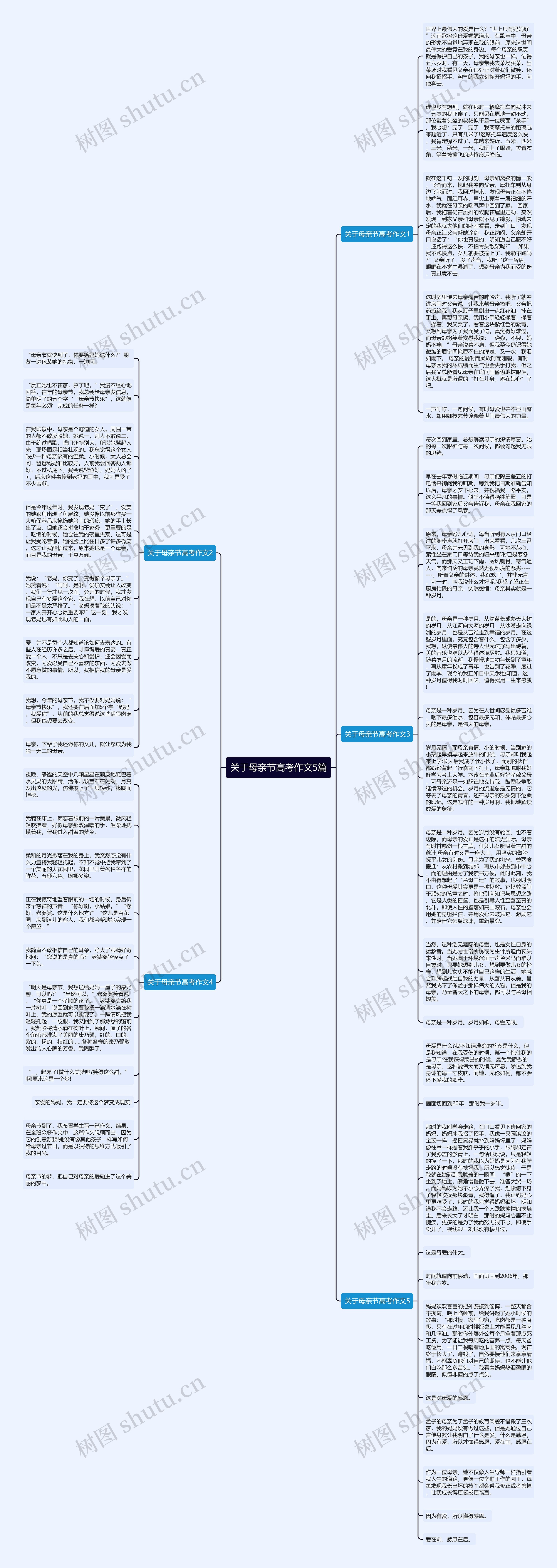 关于母亲节高考作文5篇思维导图