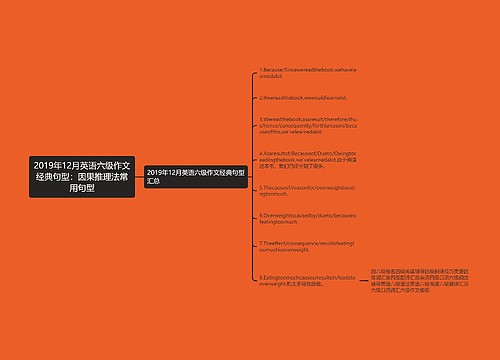 2019年12月英语六级作文经典句型：因果推理法常用句型