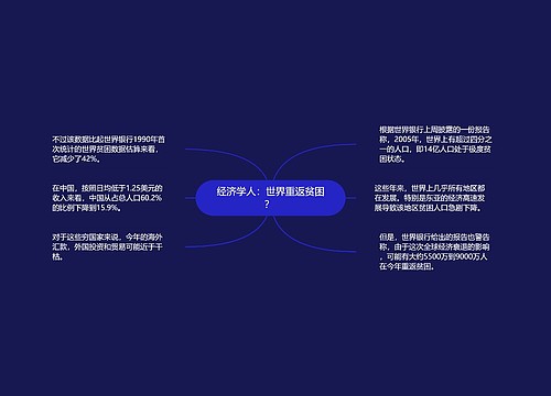 经济学人：世界重返贫困？ 