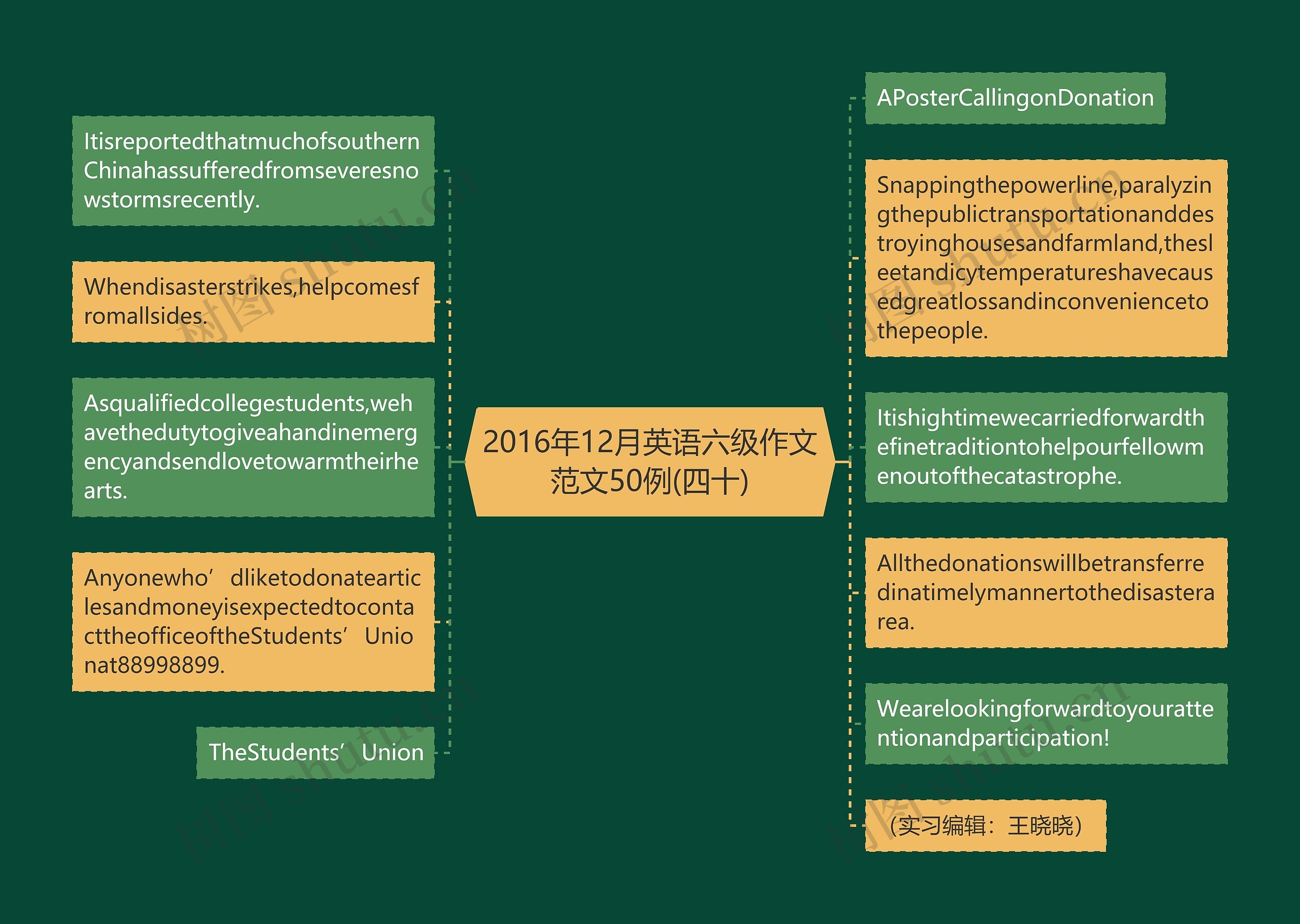 2016年12月英语六级作文范文50例(四十)思维导图