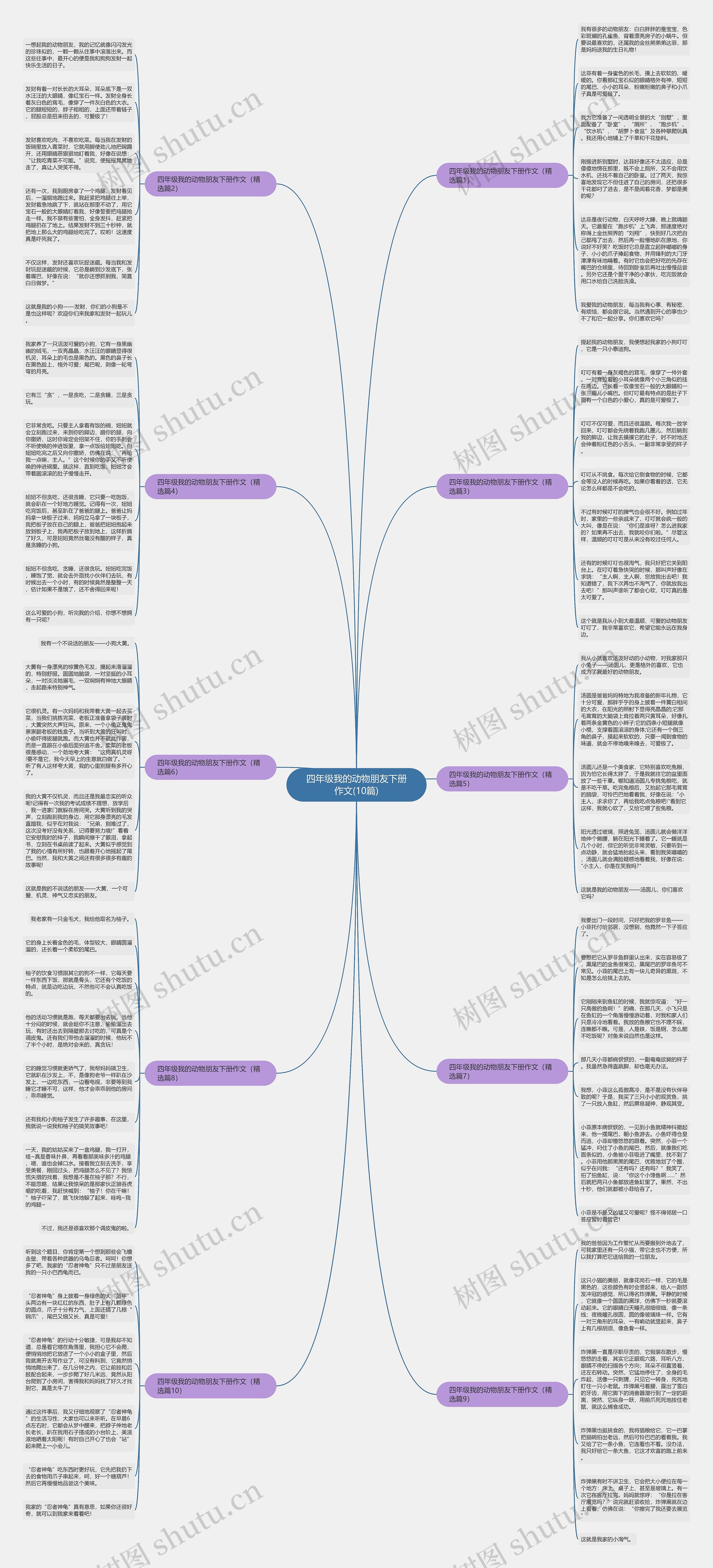 四年级我的动物朋友下册作文(10篇)思维导图