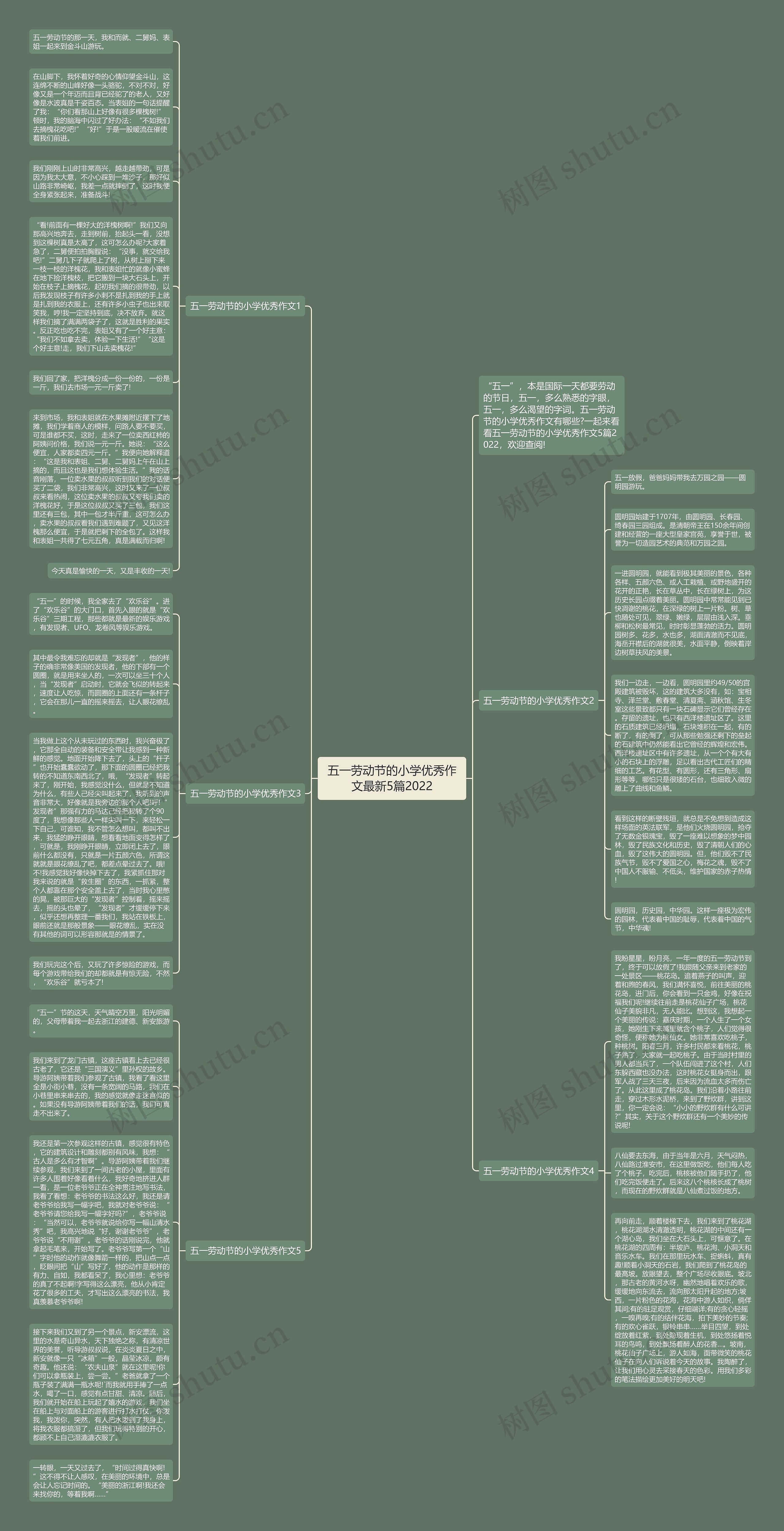五一劳动节的小学优秀作文最新5篇2022思维导图