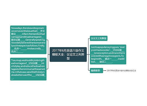 2017年6月英语六级作文模板大全：议论文之利弊型