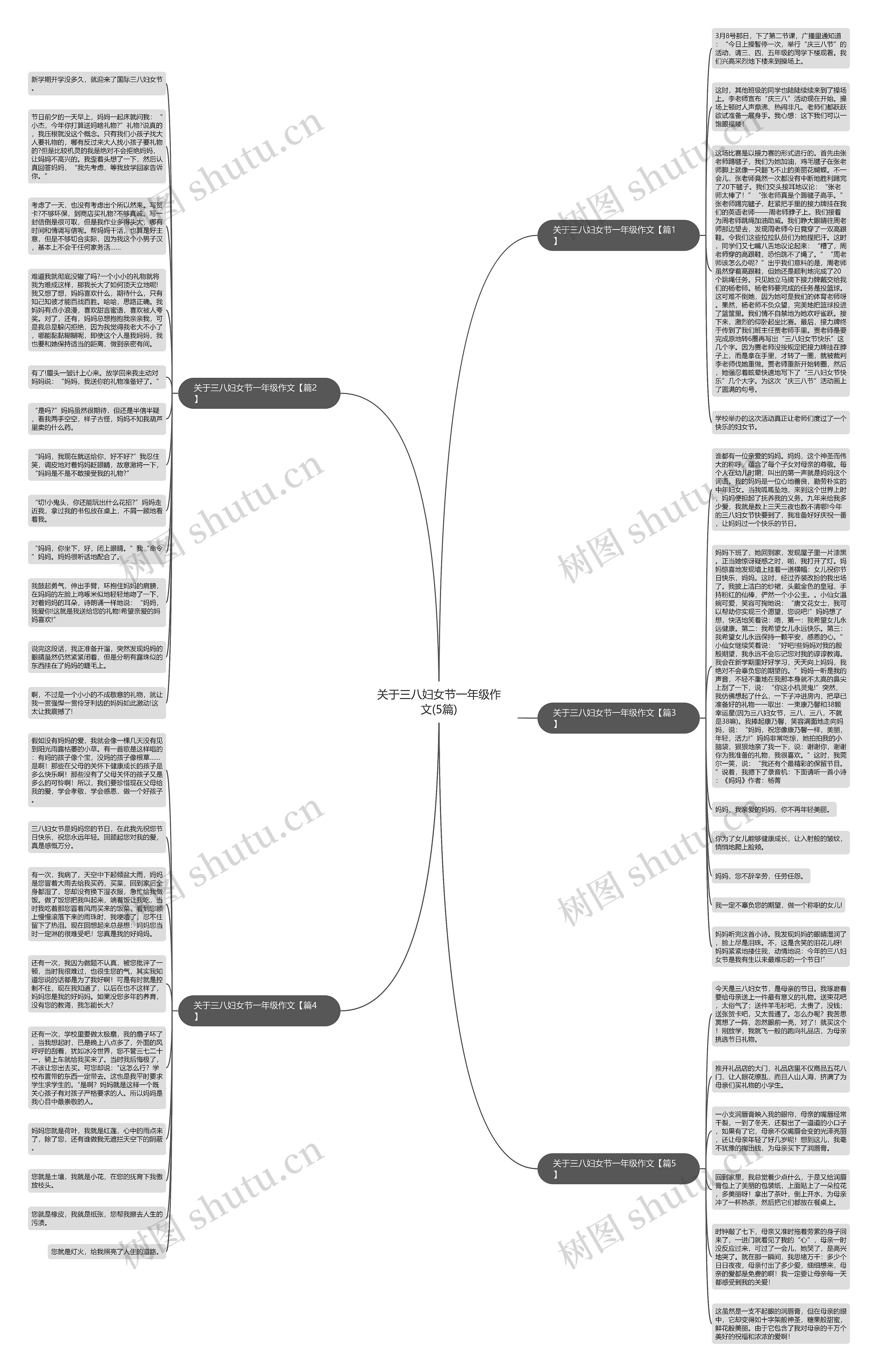 关于三八妇女节一年级作文(5篇)思维导图