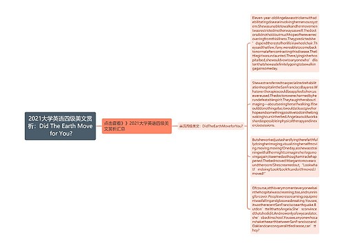 2021大学英语四级美文赏析：Did The Earth Move for You?