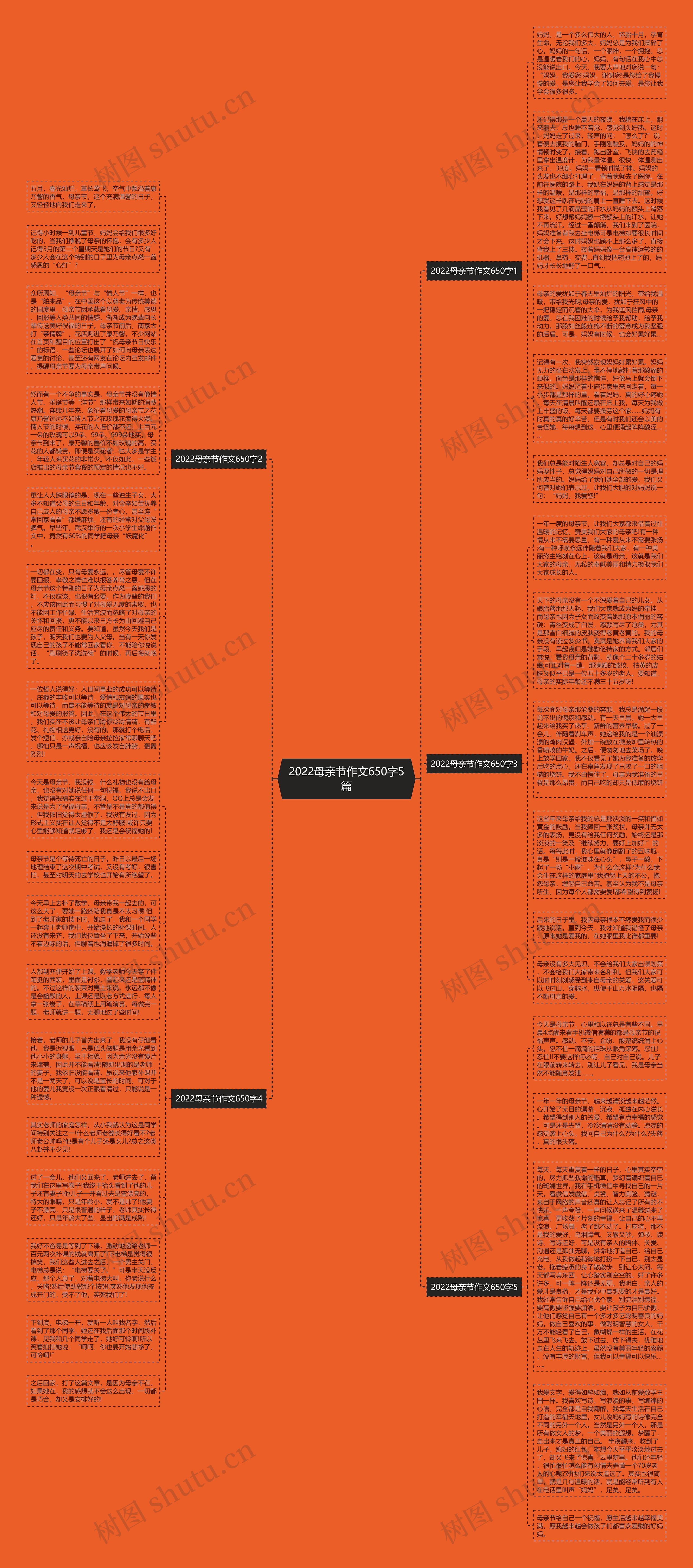2022母亲节作文650字5篇思维导图
