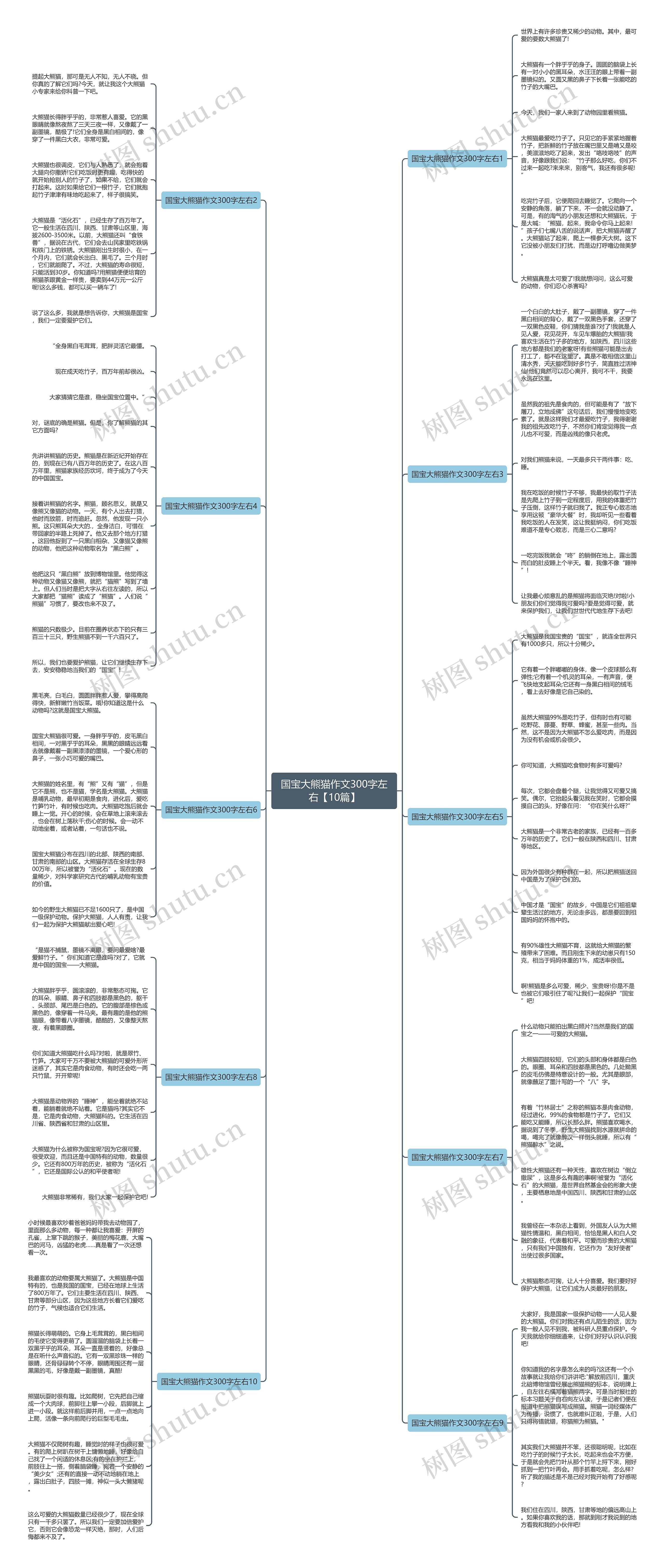 国宝大熊猫作文300字左右【10篇】思维导图
