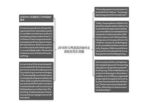 2018年12月英语四级作文话题及范文:溺爱