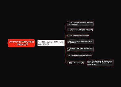 2018年英语六级作文模板：表原因结果