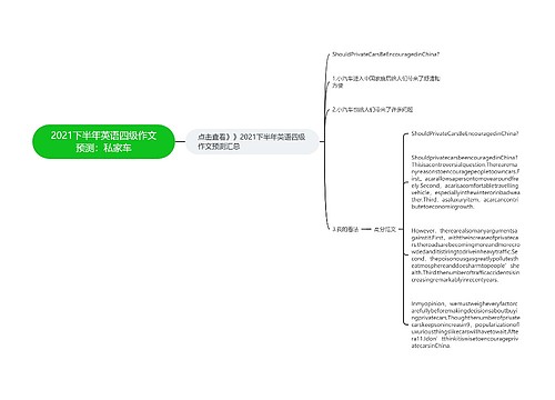 2021下半年英语四级作文预测：私家车