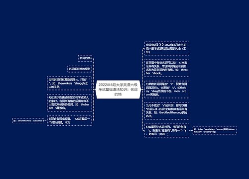 2022年6月大学英语六级考试基础语法知识：名词的格