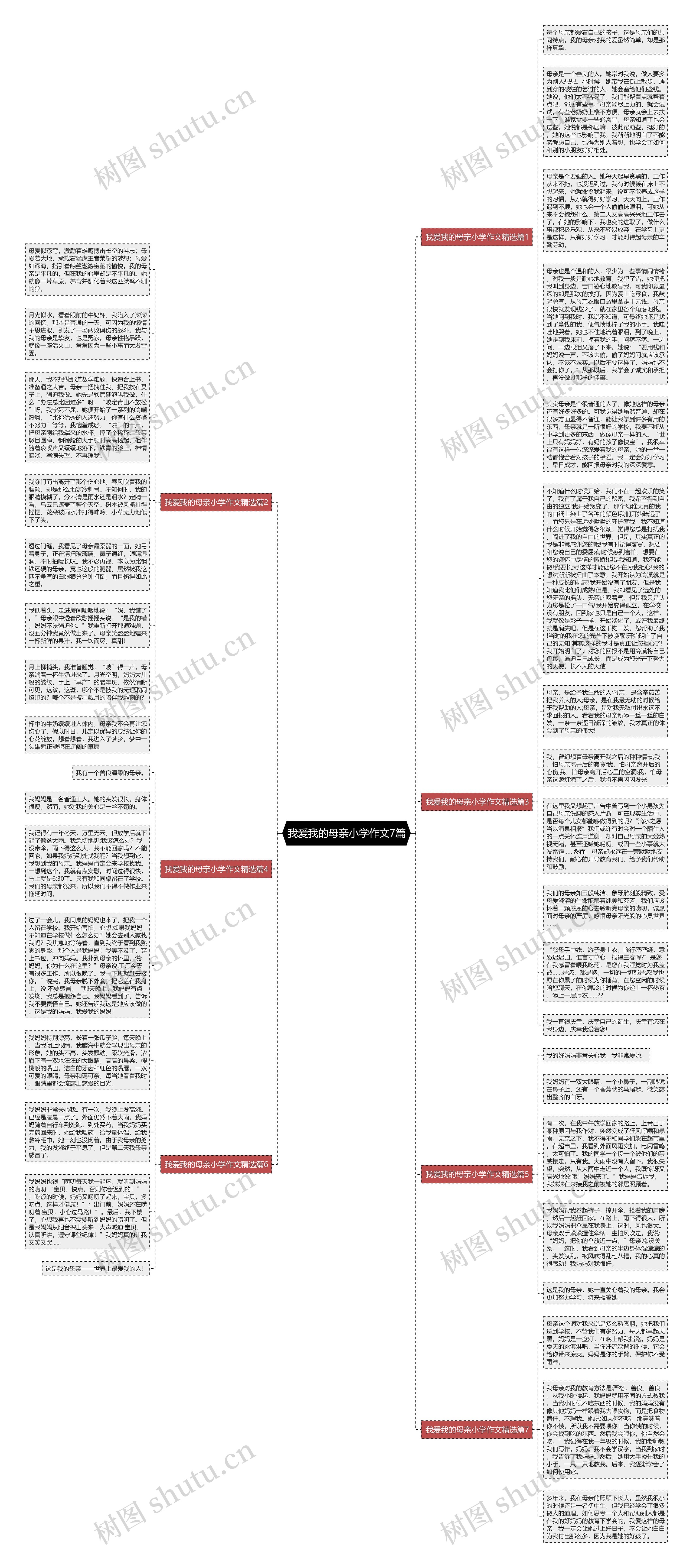 我爱我的母亲小学作文7篇思维导图