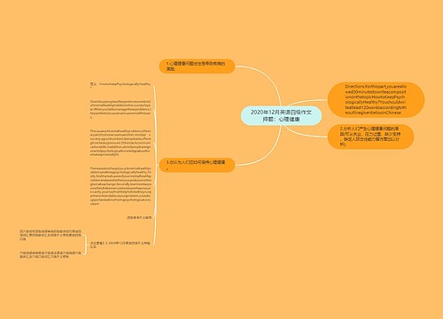 2020年12月英语四级作文押题：心理健康