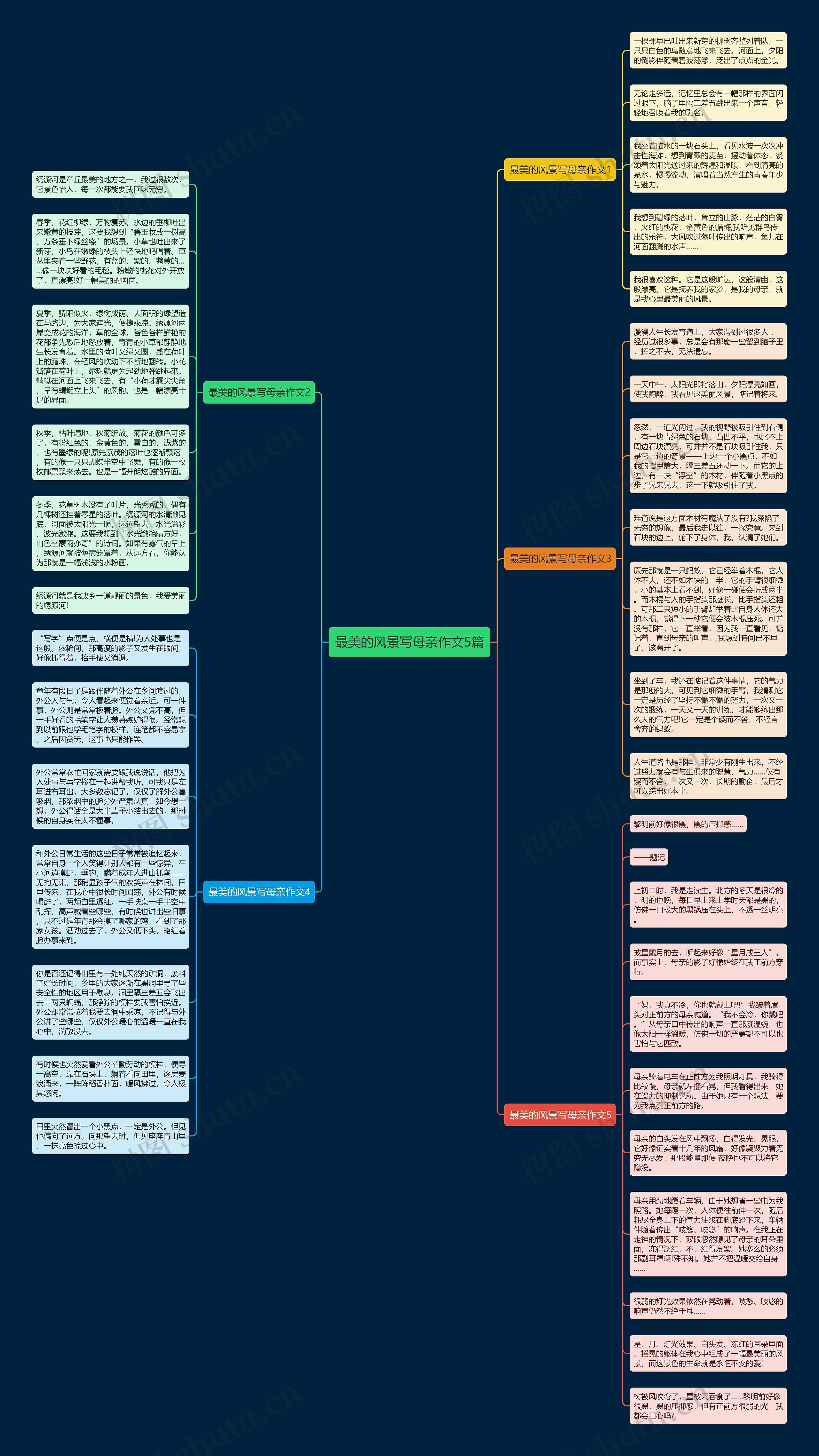 最美的风景写母亲作文5篇思维导图