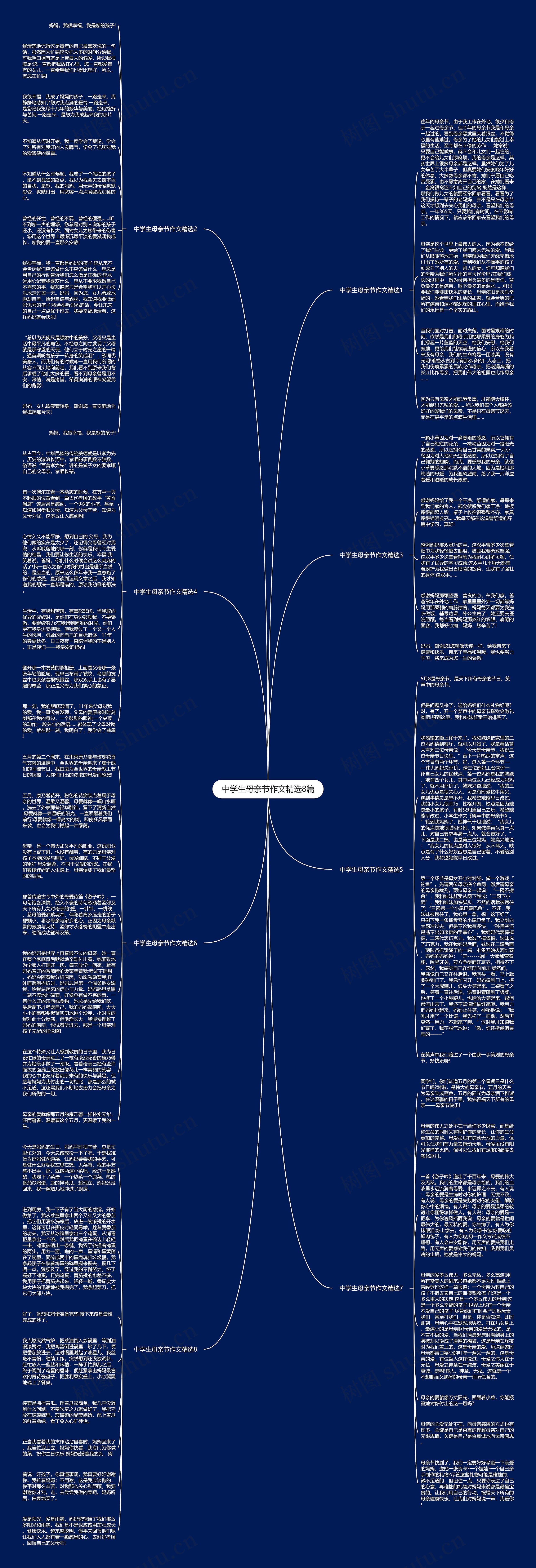 中学生母亲节作文精选8篇思维导图