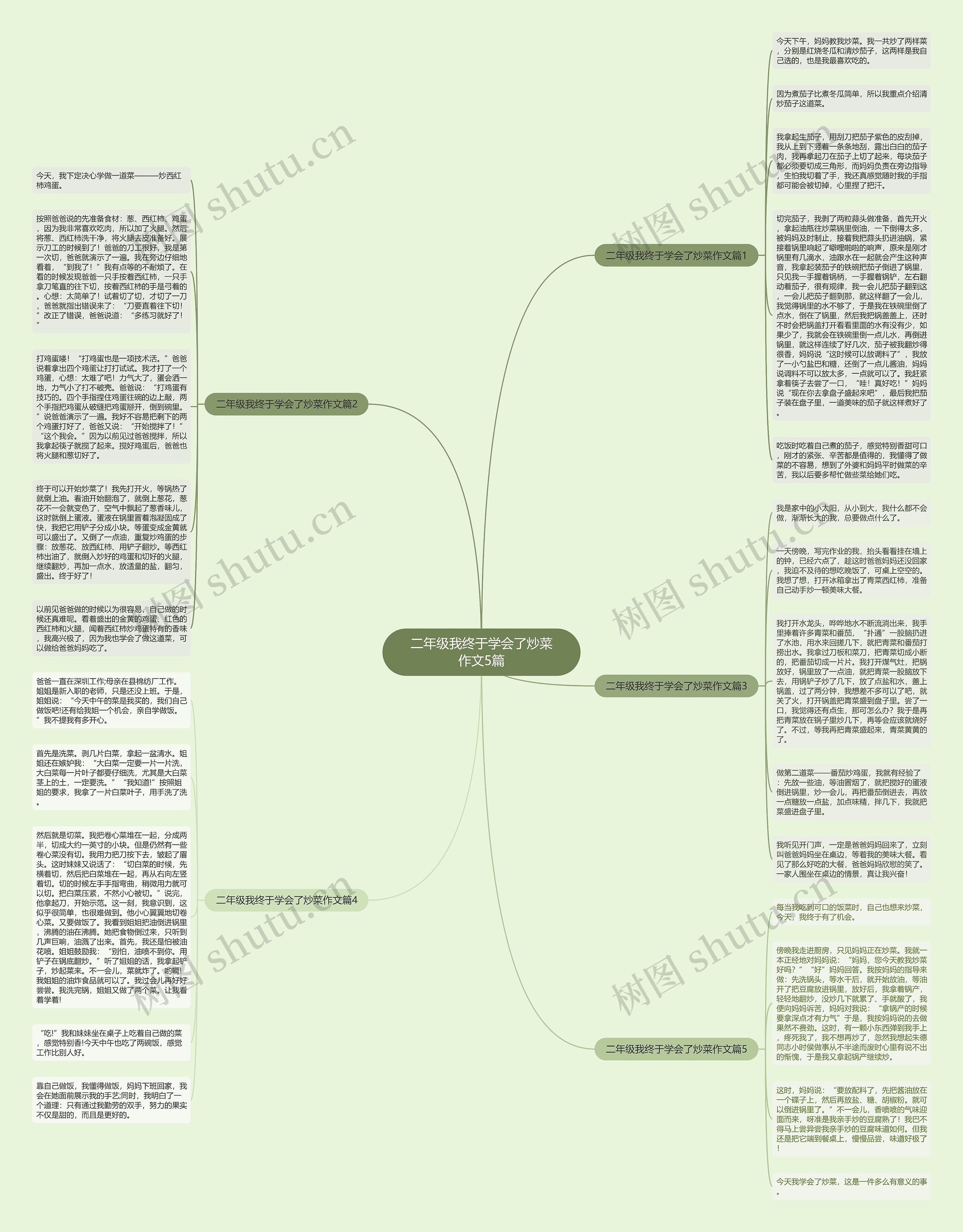 二年级我终于学会了炒菜作文5篇思维导图